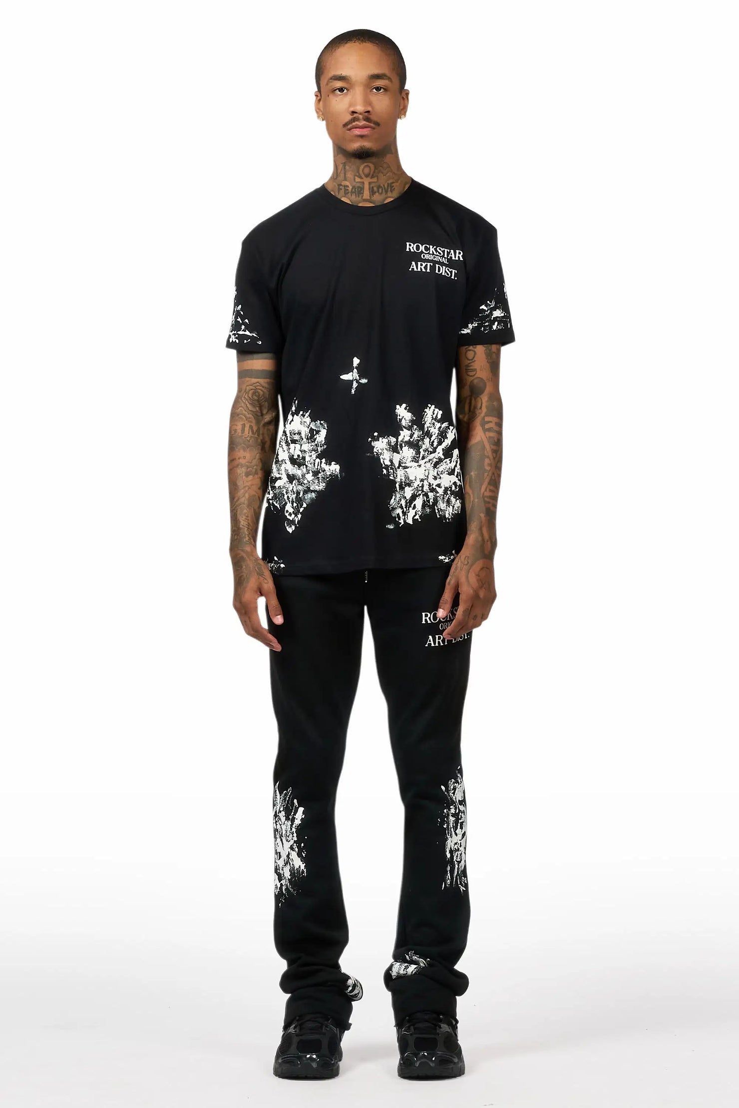Filip Black/White T-Shirt/Stacked Track Set