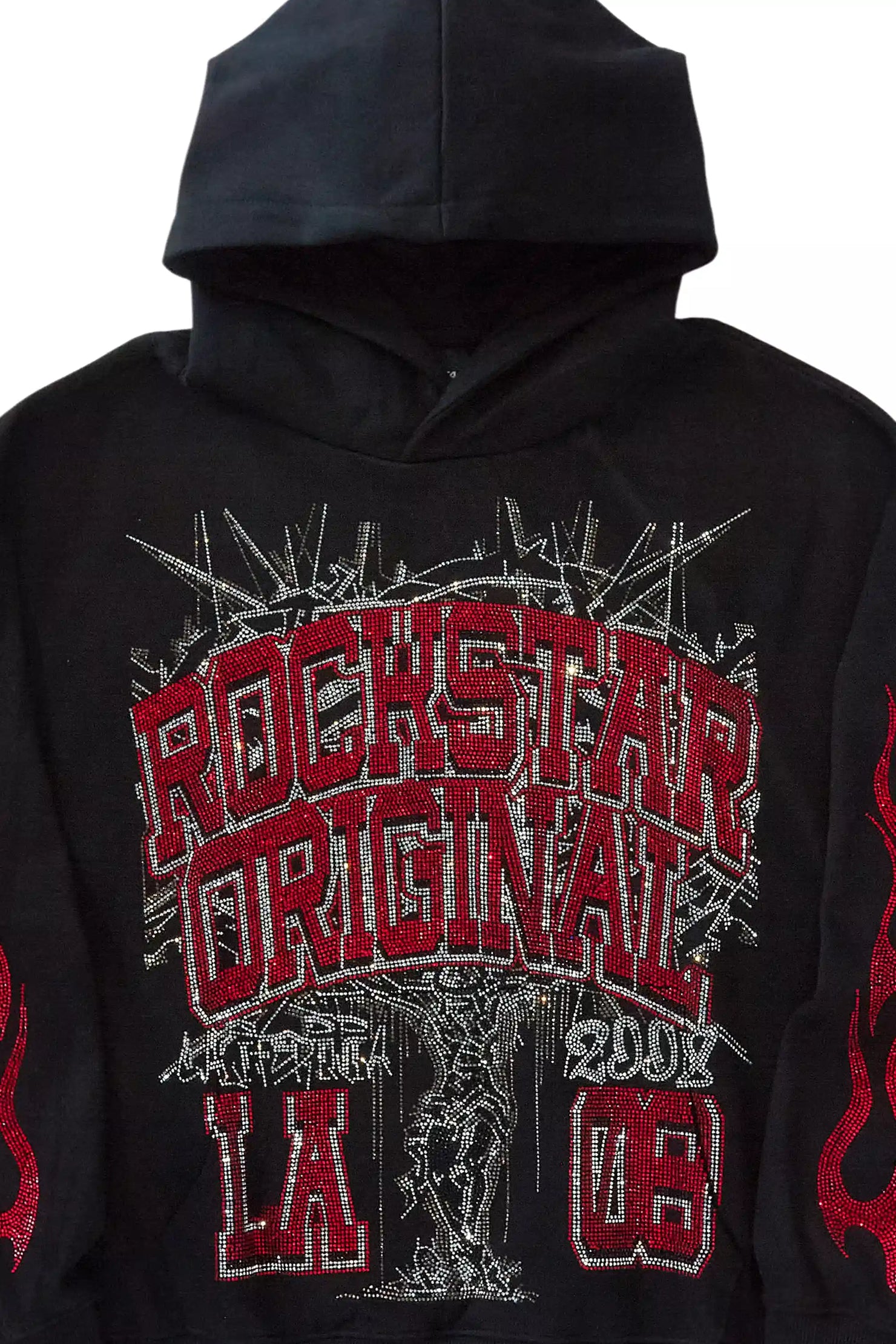 Oryn Black Rhinestone Oversized Hoodie