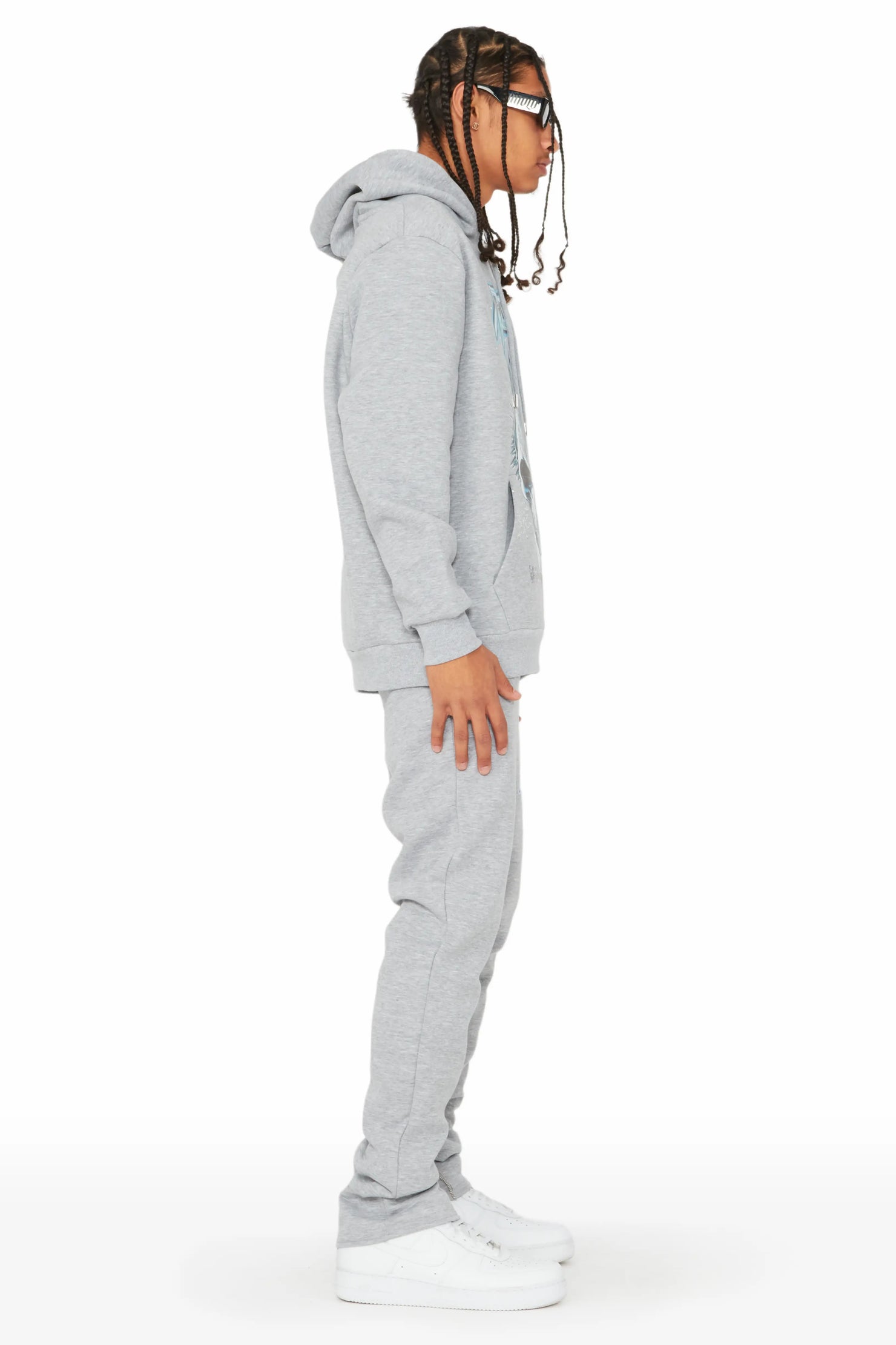 Obern Heather Grey Slim Fit Track Set