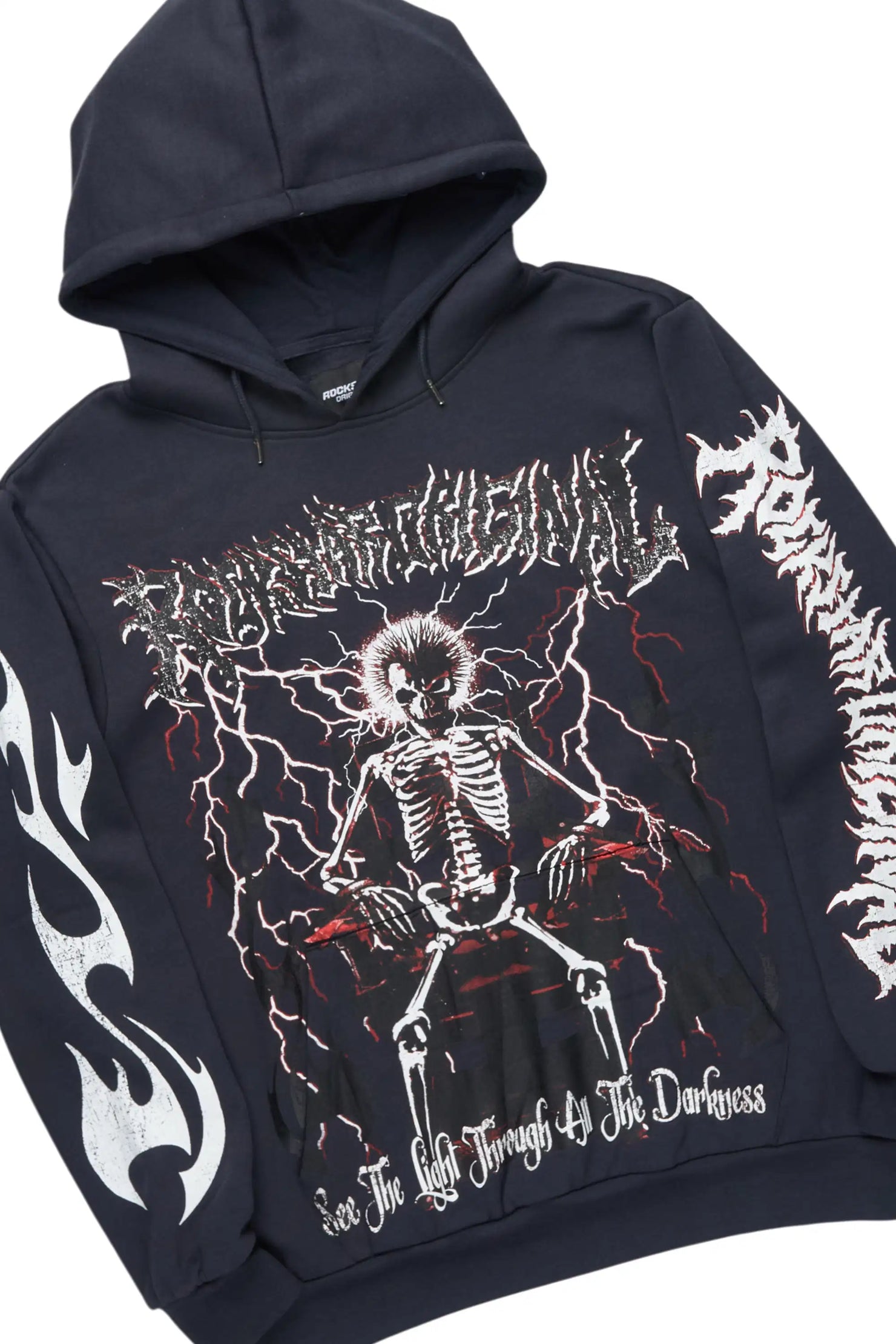 Deathrow Navy Hoodie/Stacked Track Pant Set