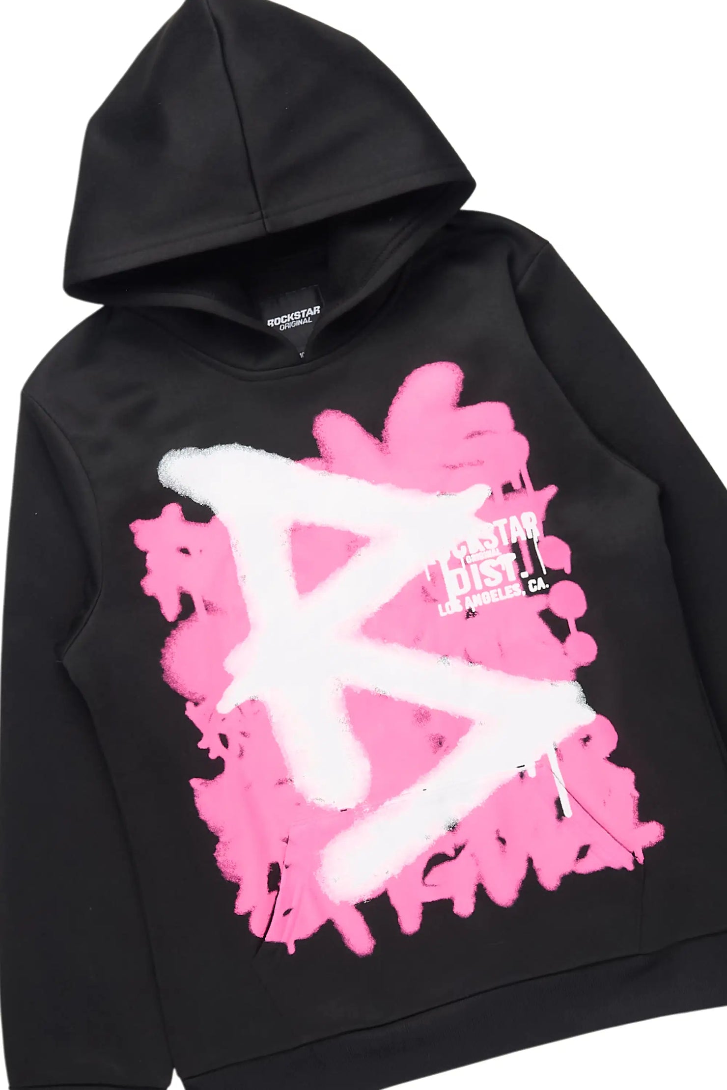 Girls Tanesha Black/Pink Stacked Track Set