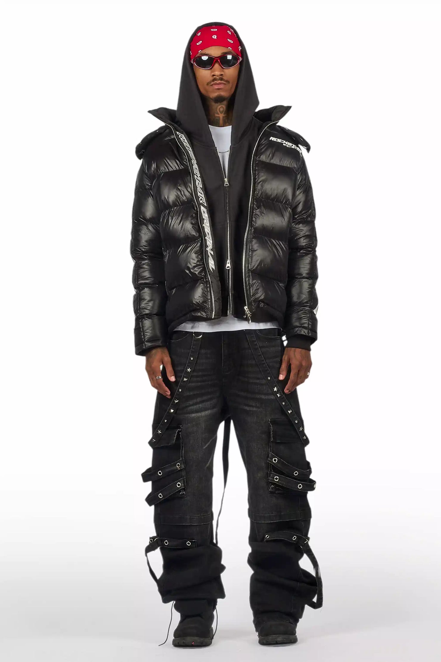 Nealon Black Baggy Cargo Fit Jean