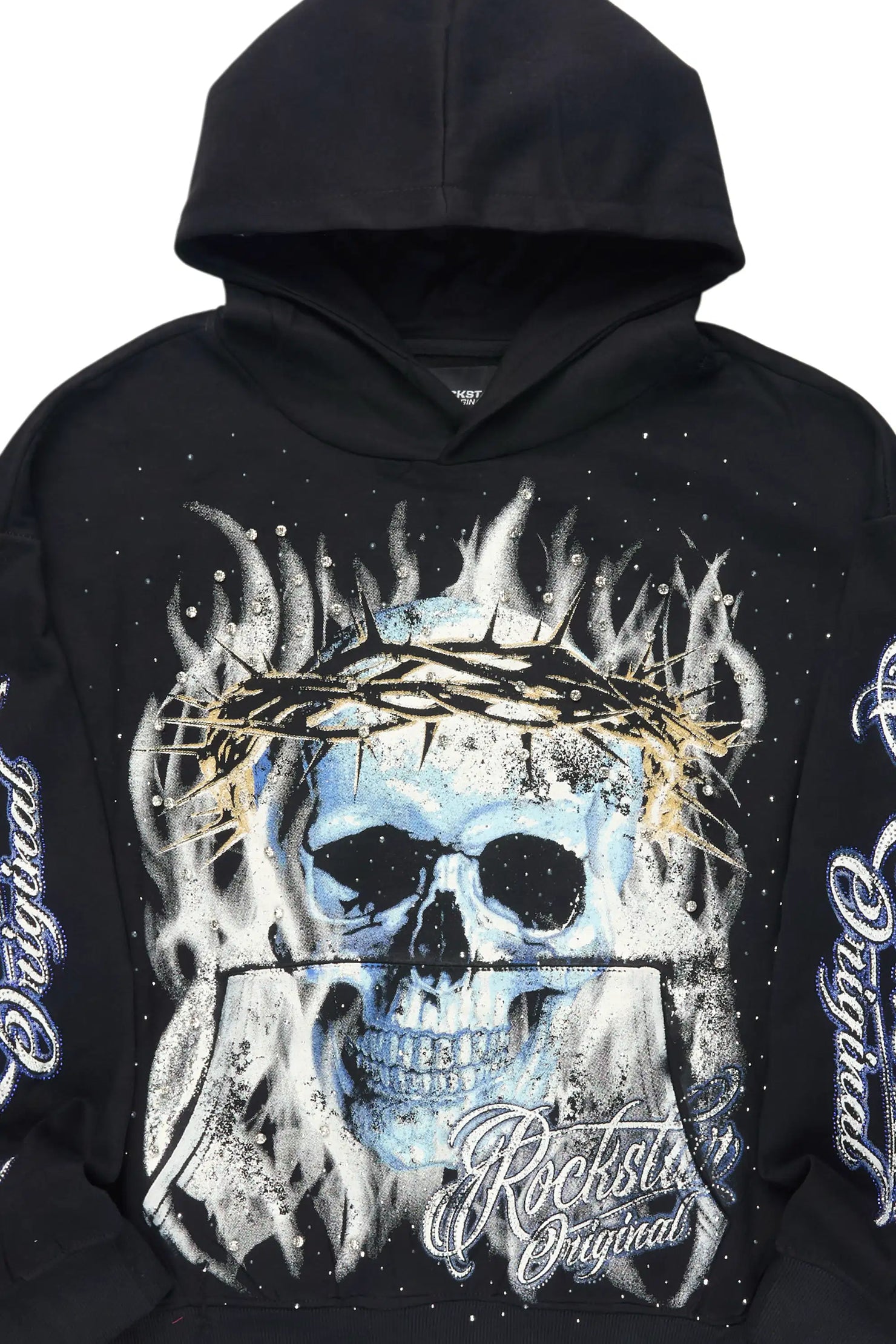 Blaise Black Rhinestone Oversized Hoodie