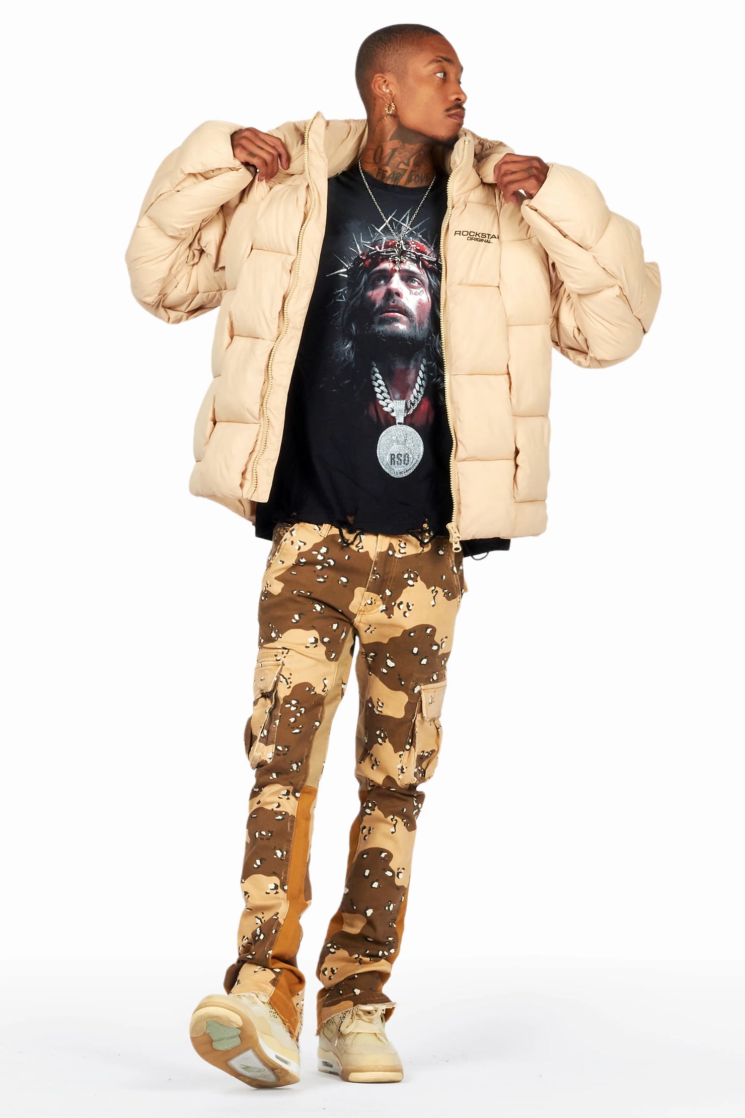 Kirrem Desert Camo Stacked Flare Jean