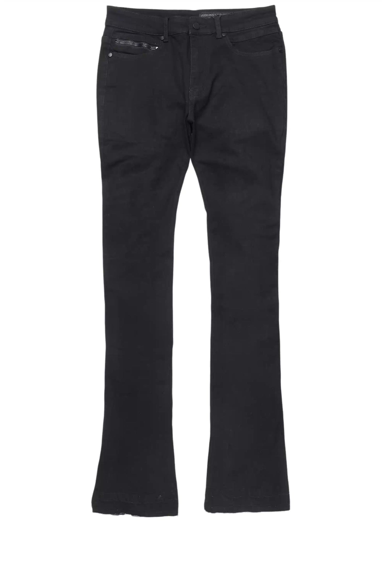 Ottiana Black Stacked Flare Jean