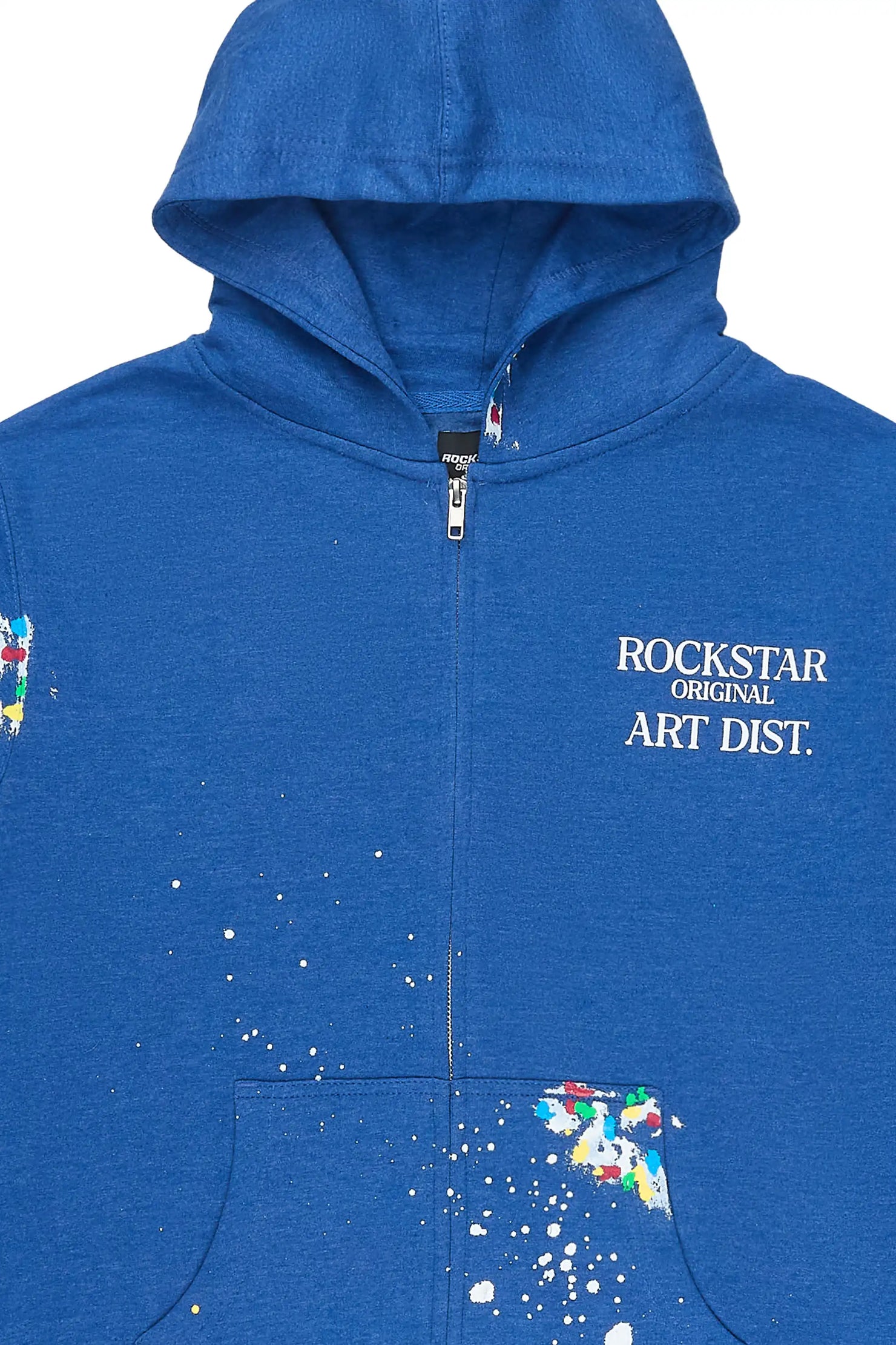 Boys Art Dist Royal Blue Graphic Zip Up Hoodie