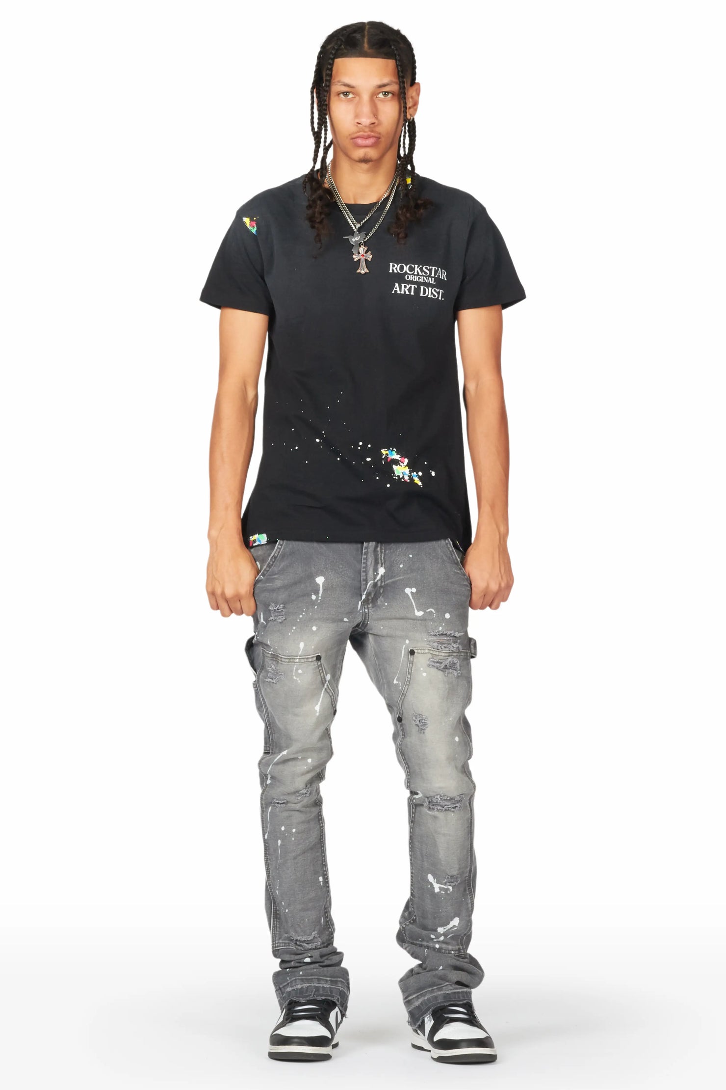 Thorton Grey Stacked Flare Jean