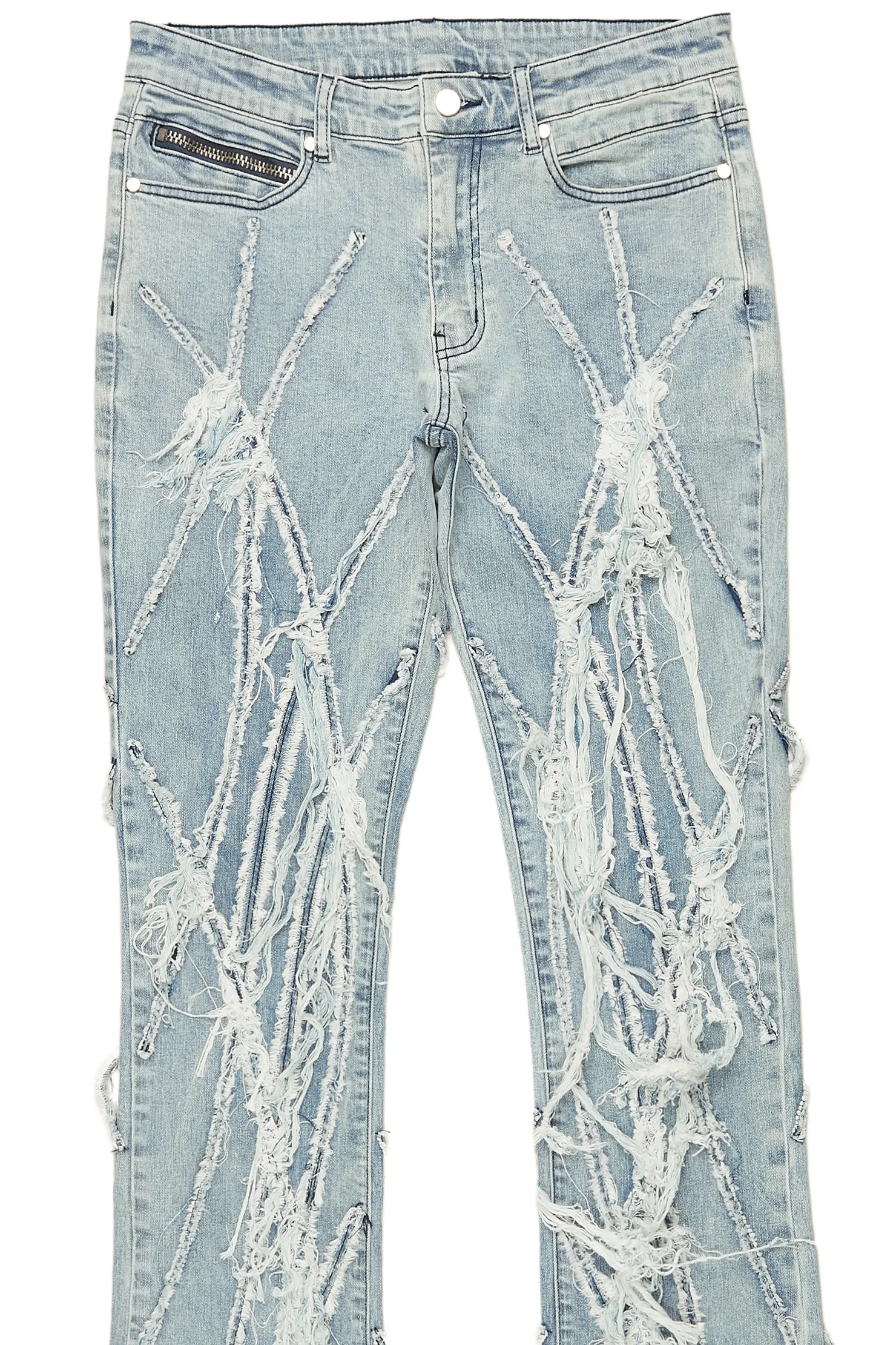 Gennaro Blue Stacked Flare Jean
