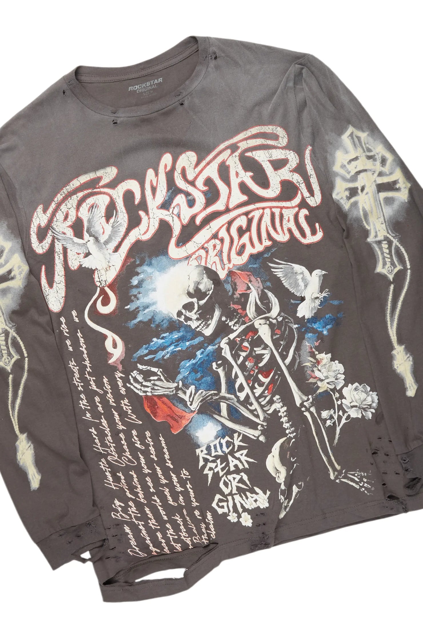 Danby Charcoal Long Sleeve T-Shirt/Stacked Flare Jean Set