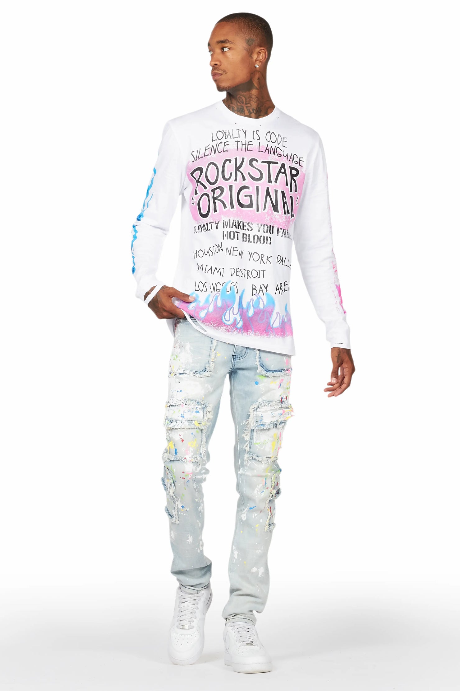 Eben Blue Painter Skinny Fit Cargo Jean