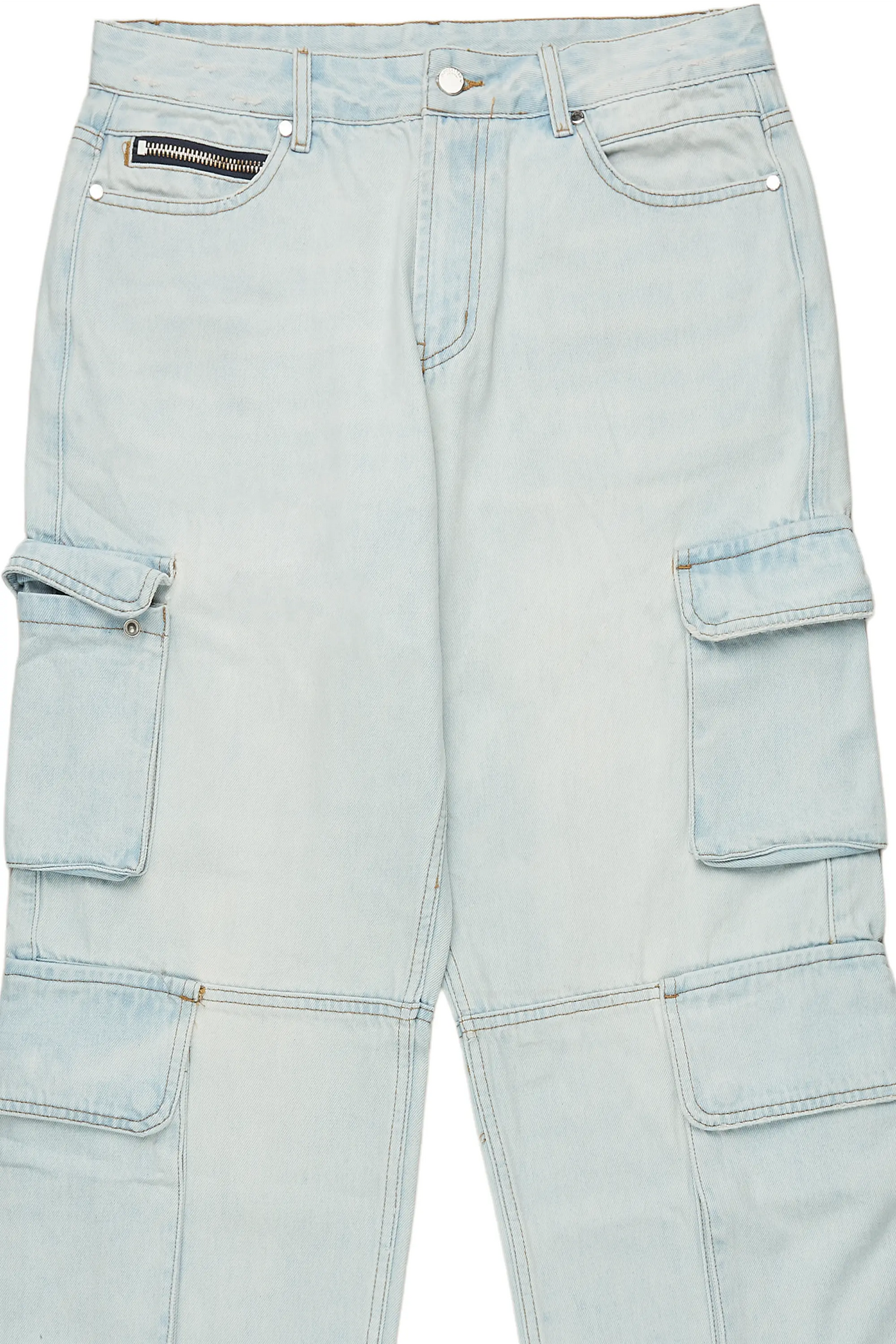 Gregor Blue Baggy Fit Cargo Jean