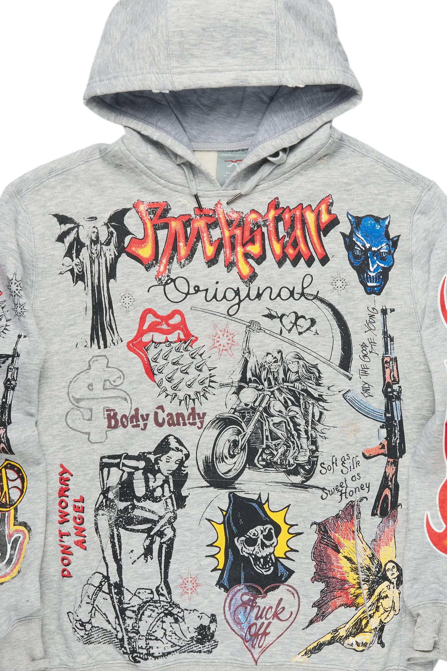 Daisia Heather Grey Oversized Hoodie