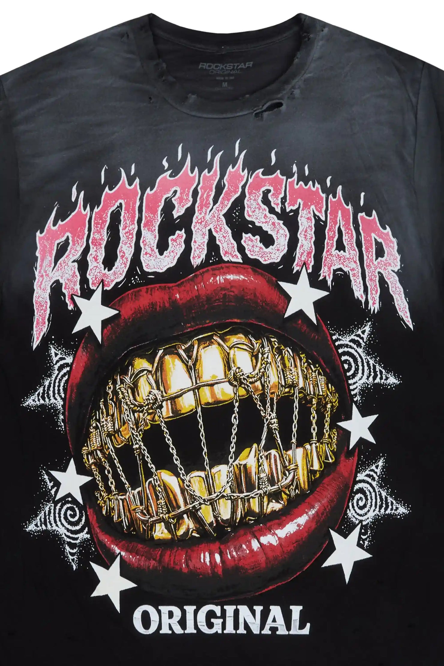 Glasina Black Oversized Graphic T-Shirt