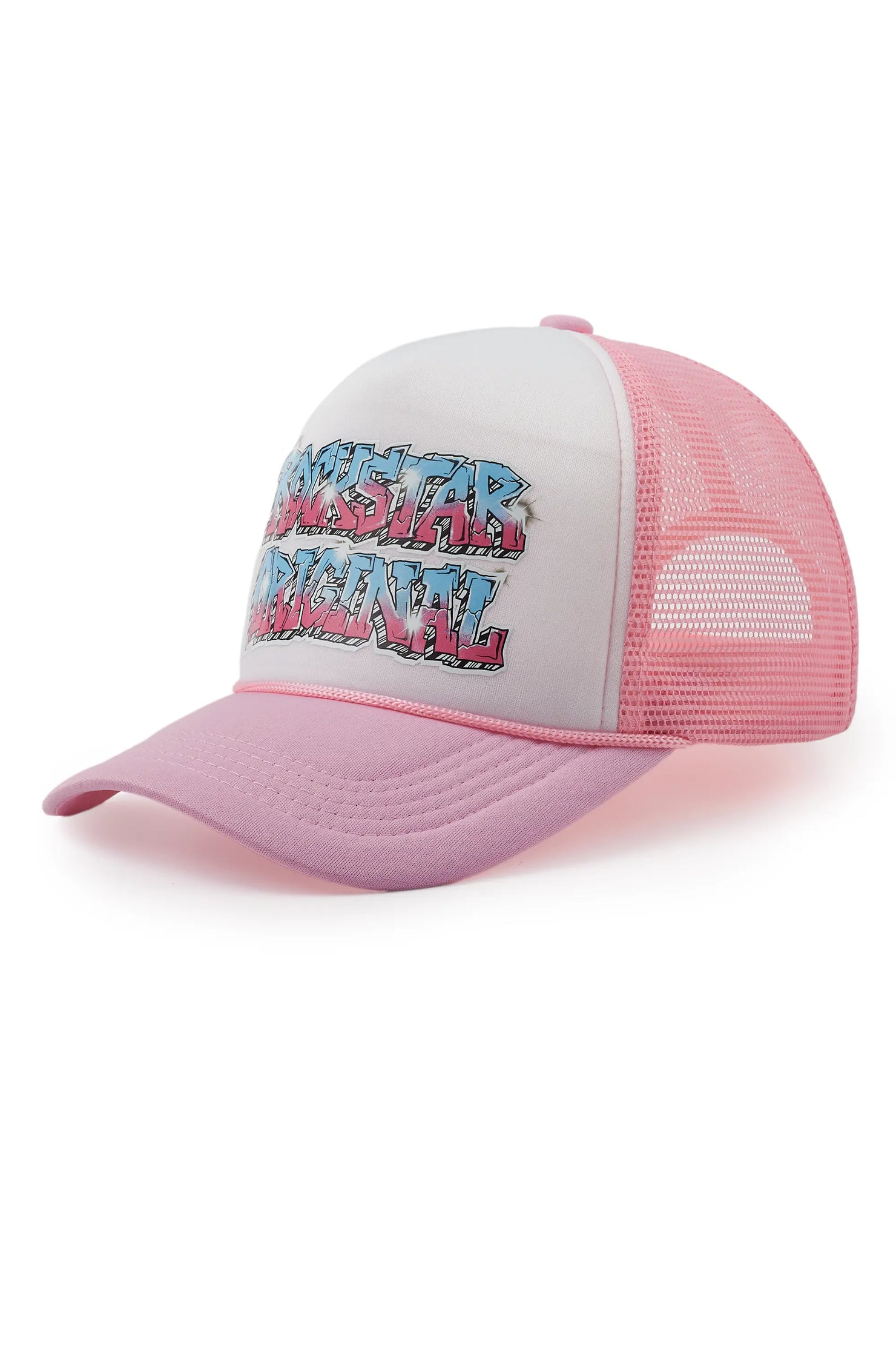 Quinton White/Light Pink Trucker Hat