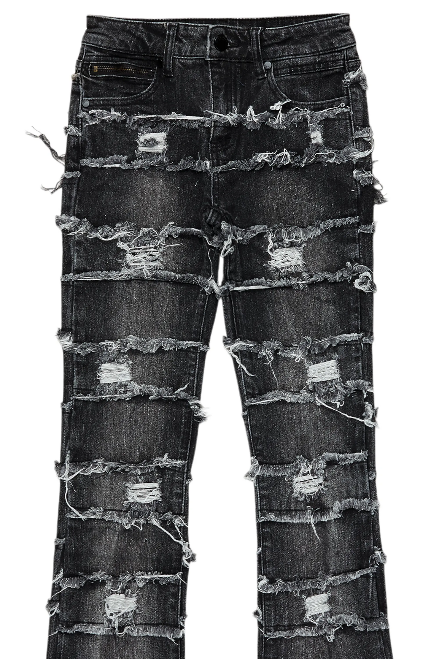 Boys Sten Black Stacked Flare Jean