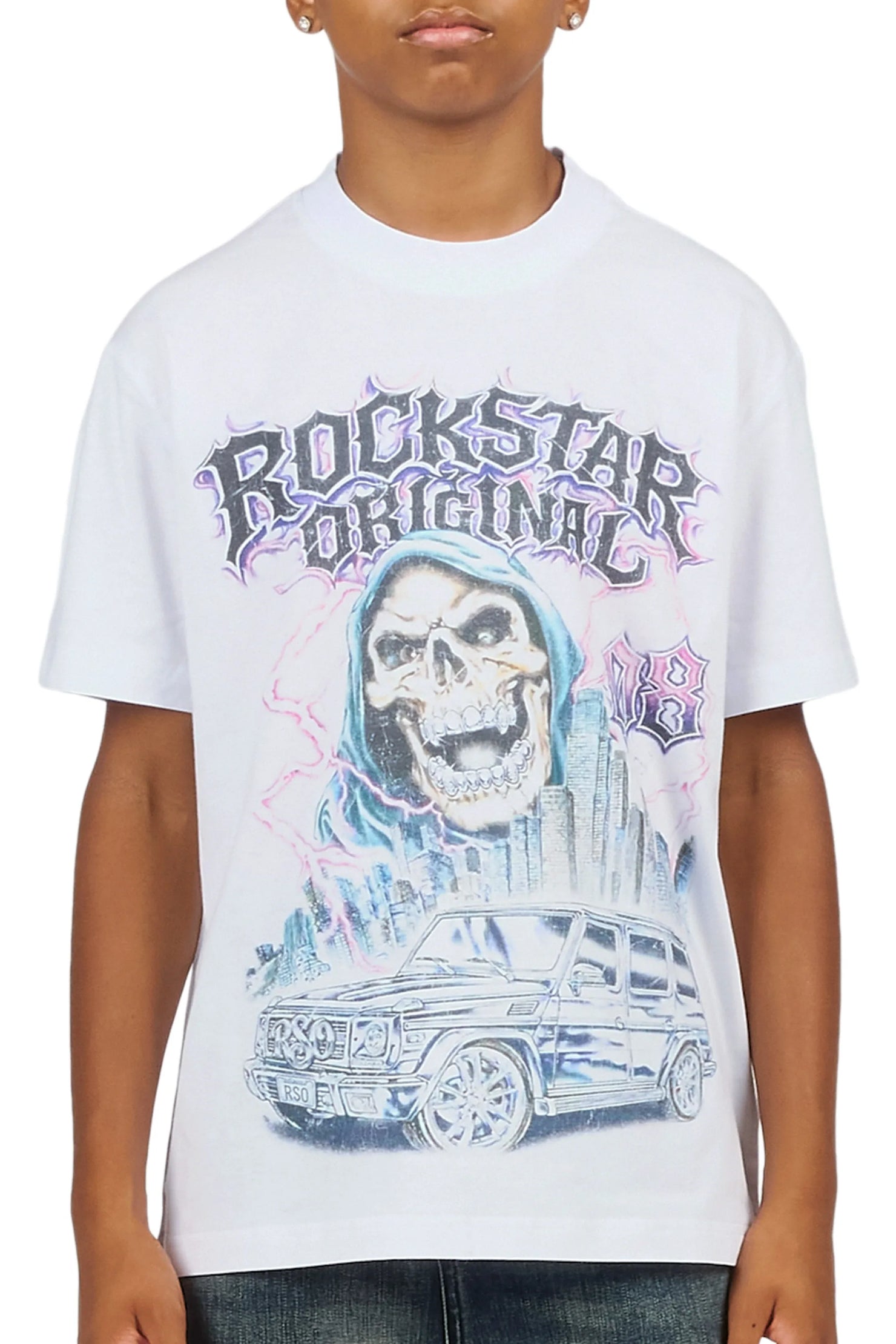 Boys Imani White Graphic T-Shirt