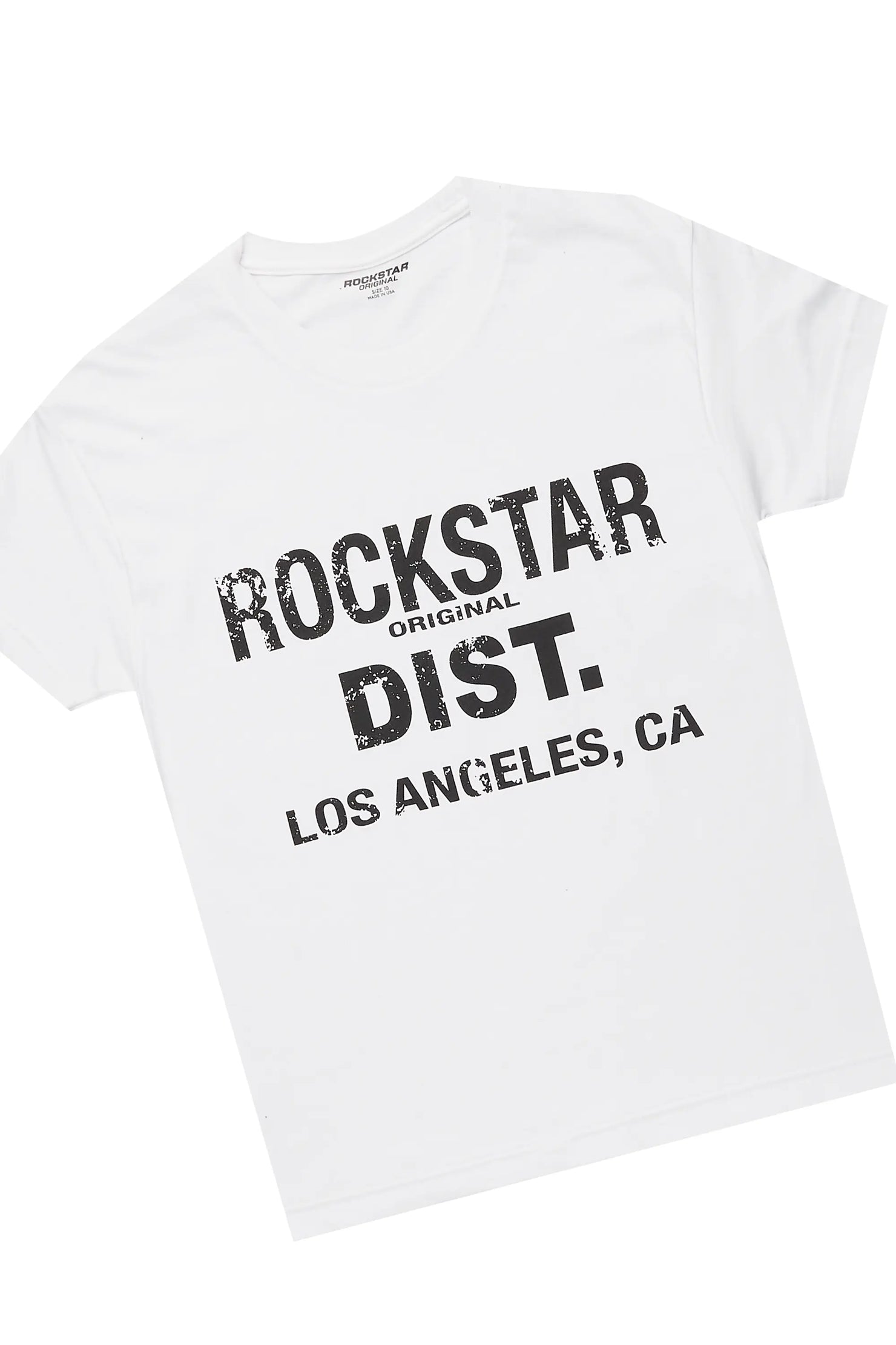 Boys Eddie White/Blue T-Shirt/Denim Short Set