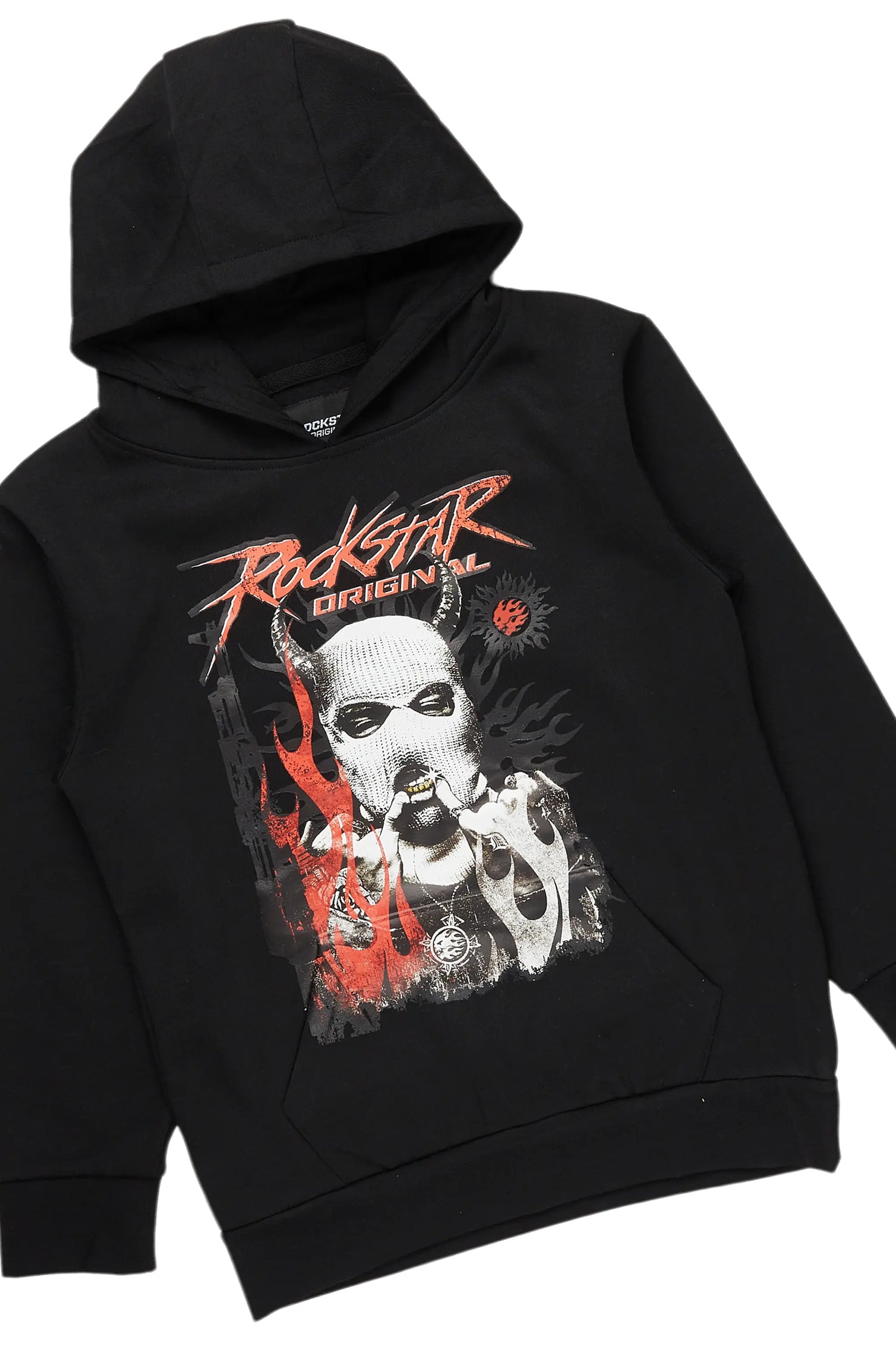 Boys Karlos Black Baggy Stacked Track Set