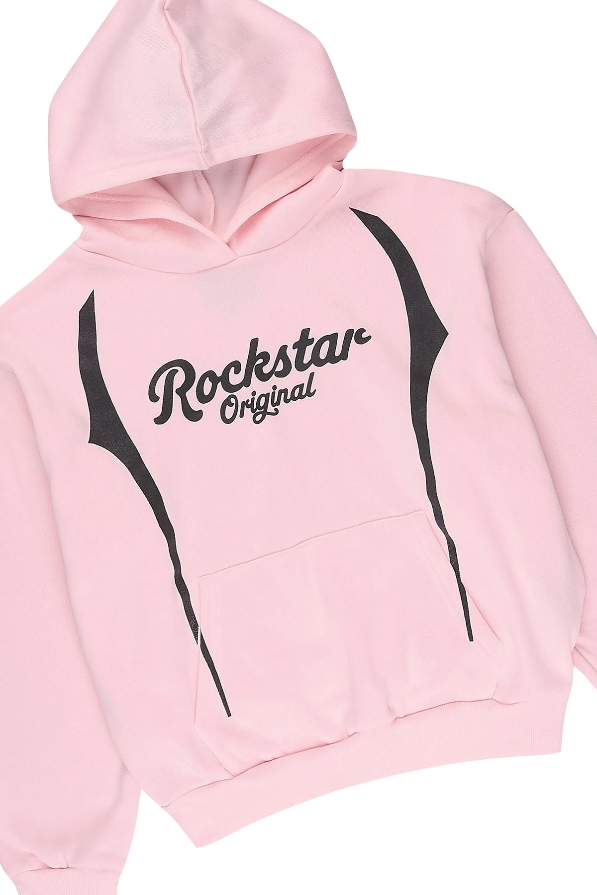 Girls Leona Light Pink/Black Hoodie Stacked Track Set
