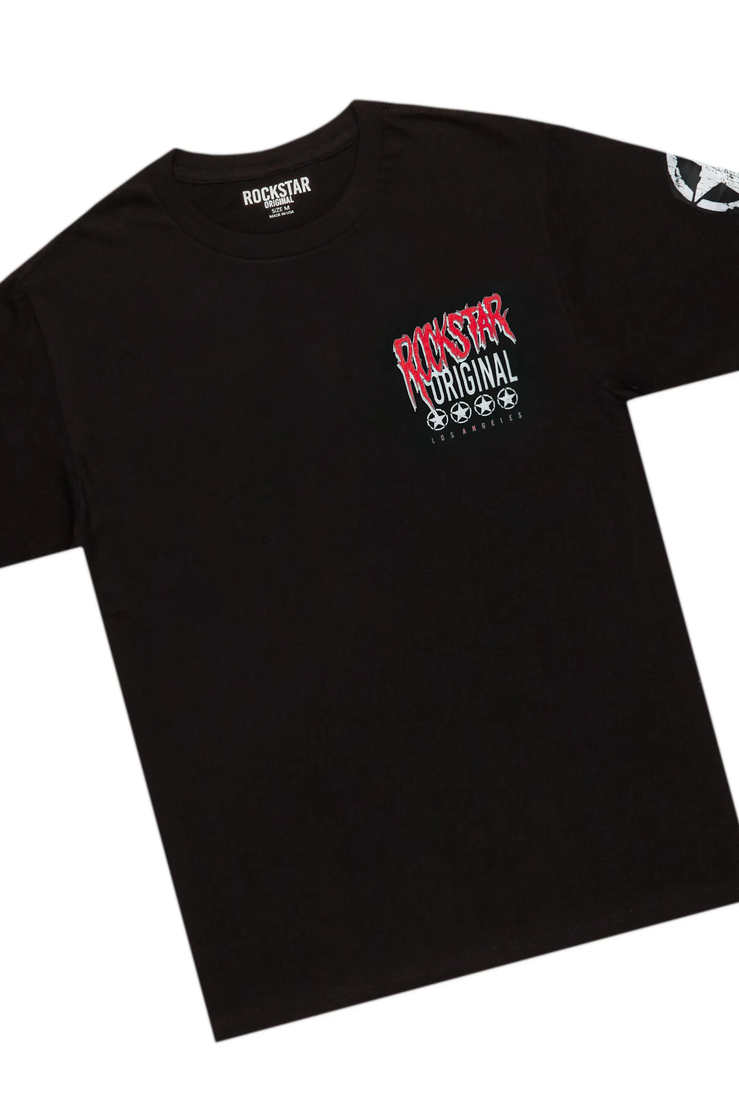 Wizzurd Black T-Shirt & Ricky Red PU Super Stacked Jean Bundle