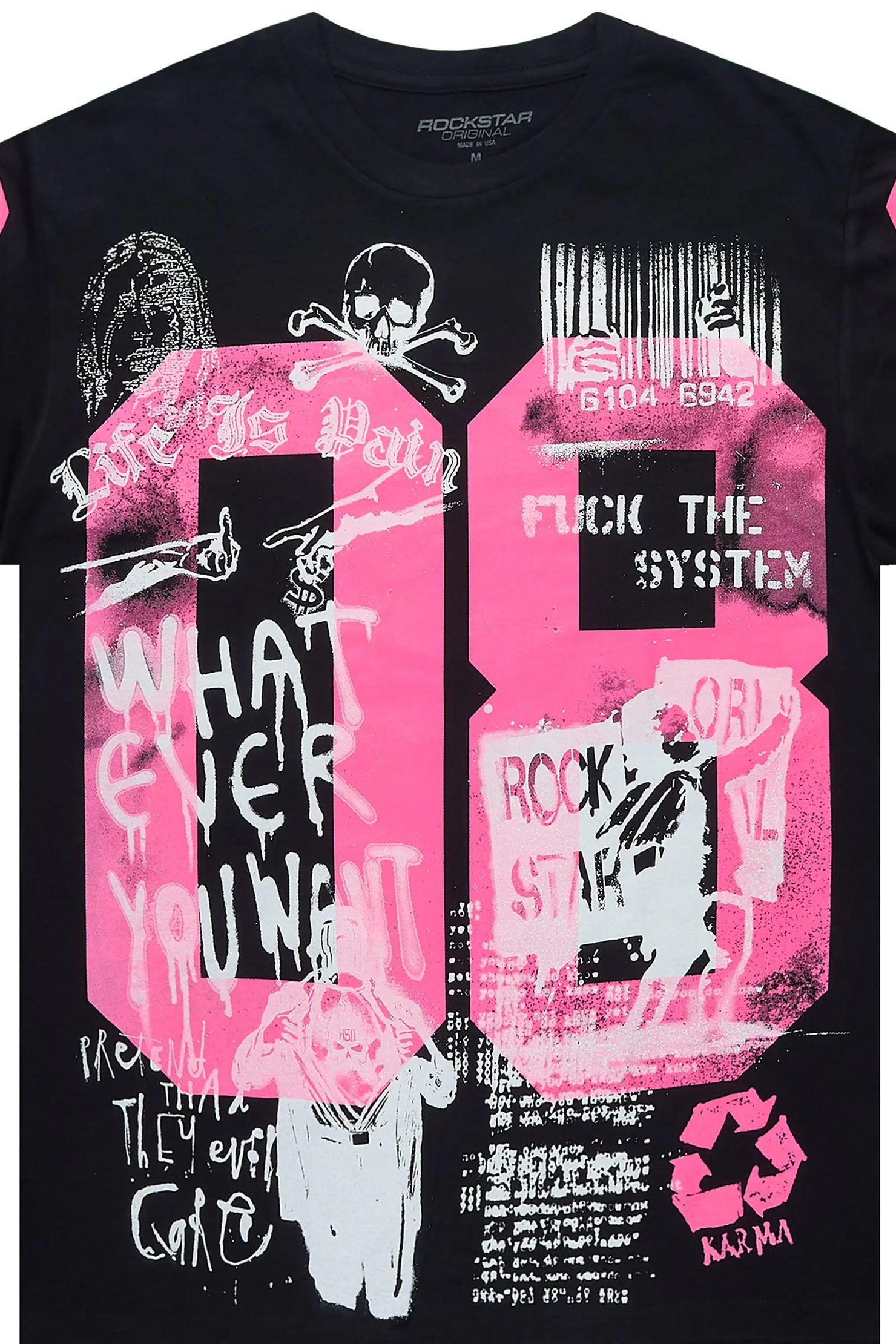 Kammile 2.0 Black/Pink Oversized T-Shirt