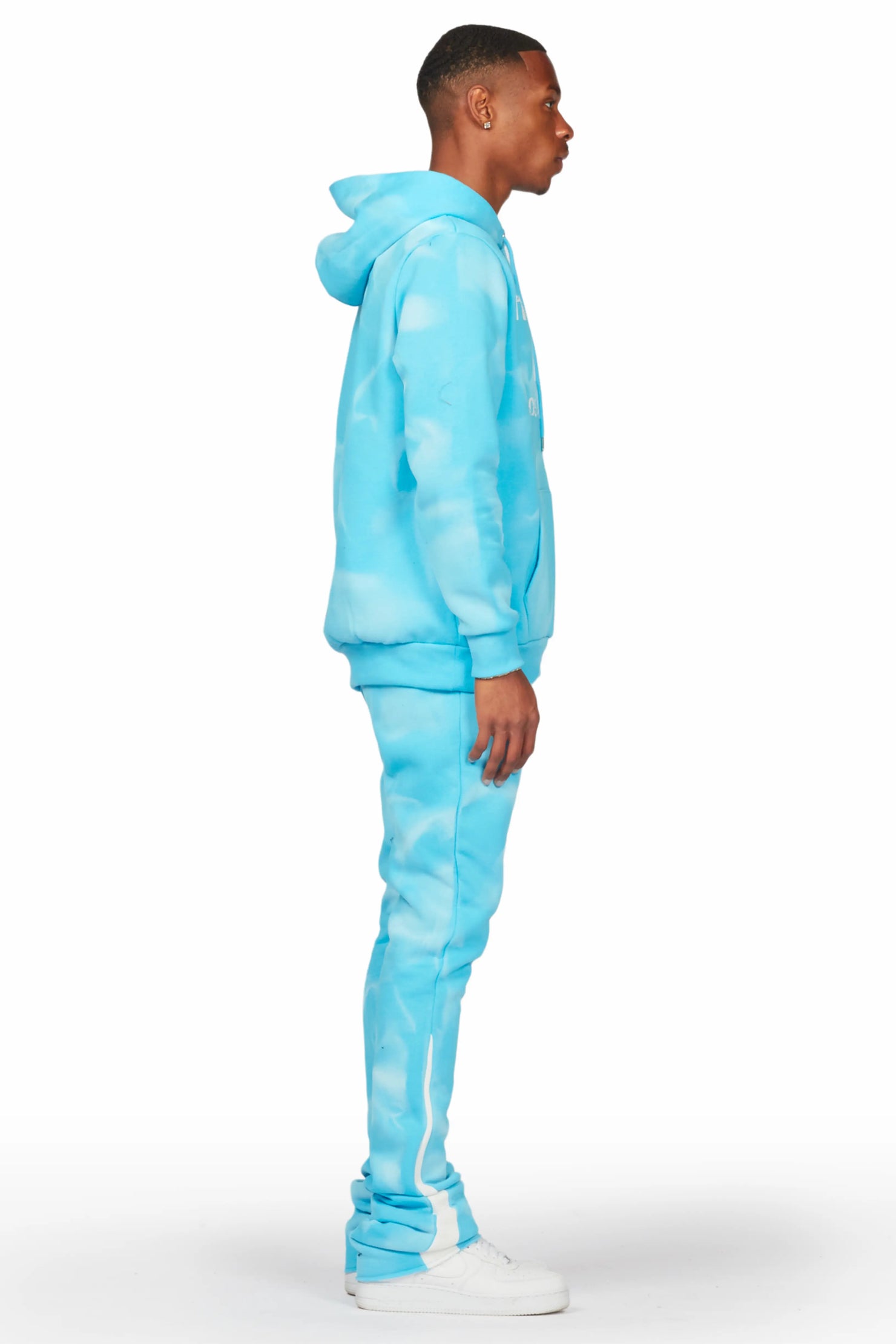 Nelly Blue Hoodie Stacked Flare Track Set