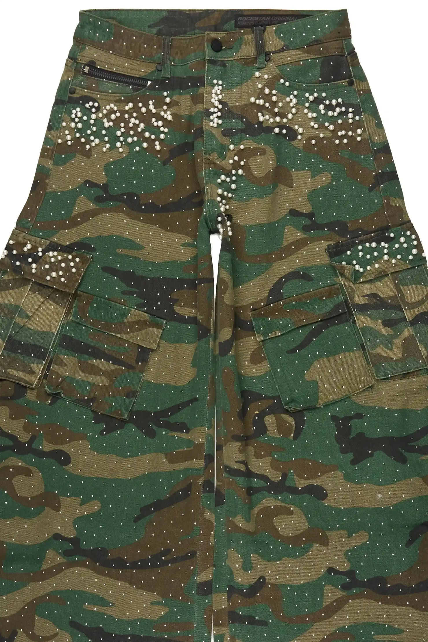 Bryx Camo Rhinestone Barrel Fit Jean