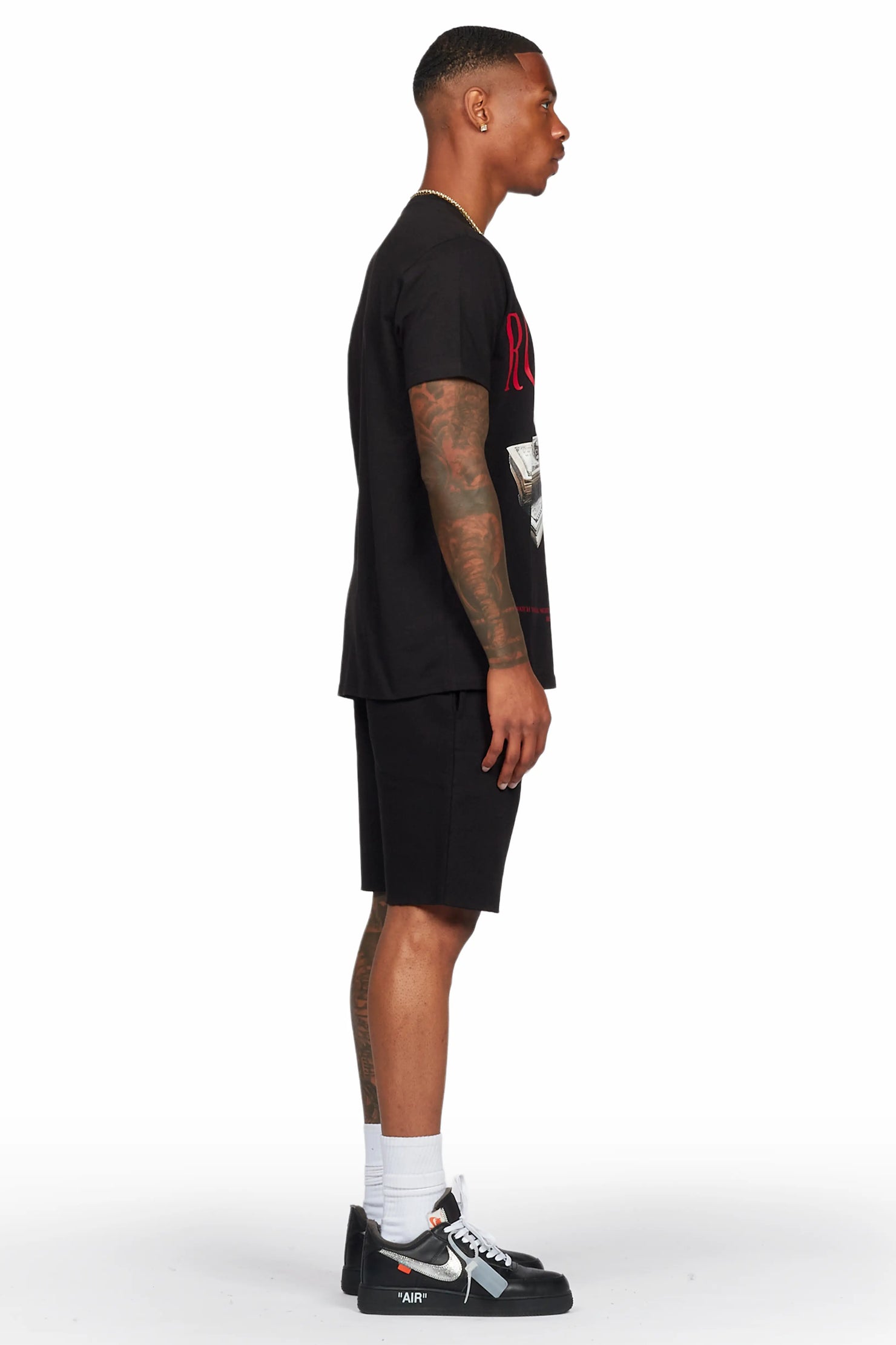 Dayte Nite Black T-Shirt/Short Set