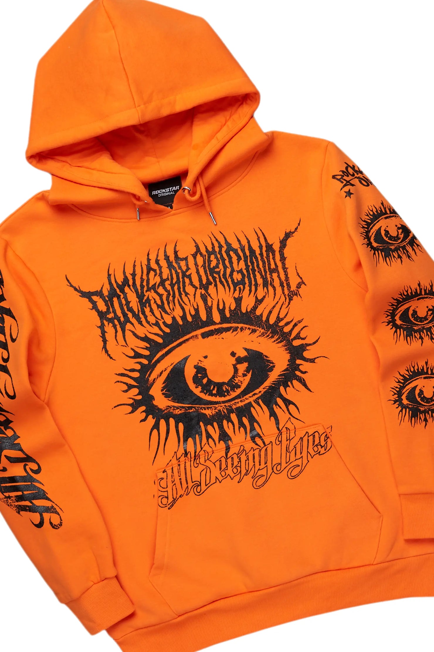 All Seeing Eyes Orange Hoodie/Super Stacked Flare Jean Bundle