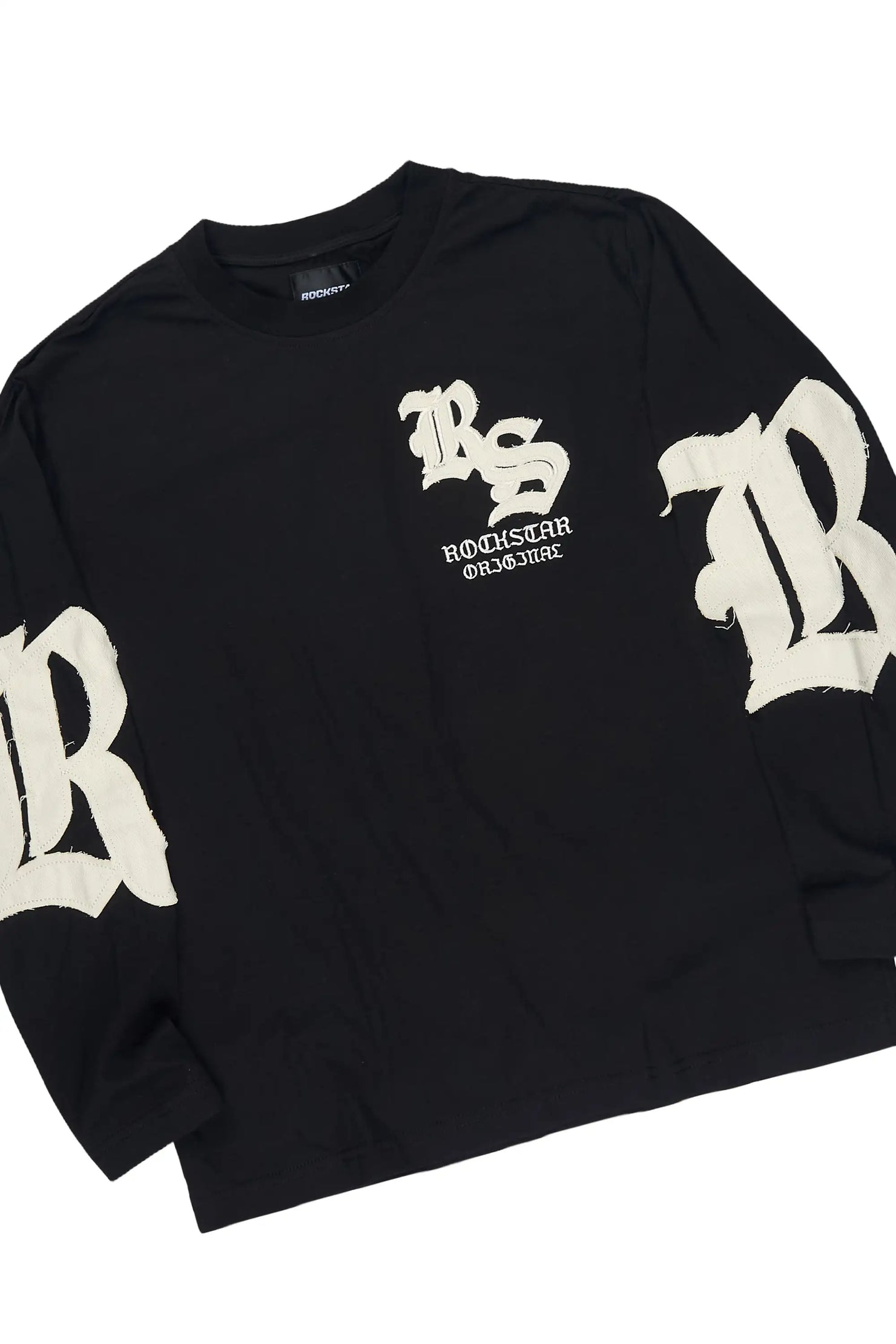 Boys Shire Black/Black L/S T-Shirt Jort Set