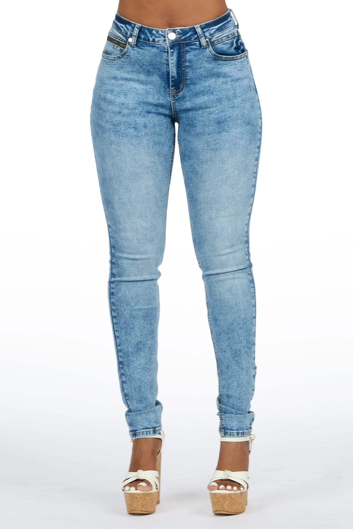 Keshona Light Wash High Rise Stretch Skinny Jean