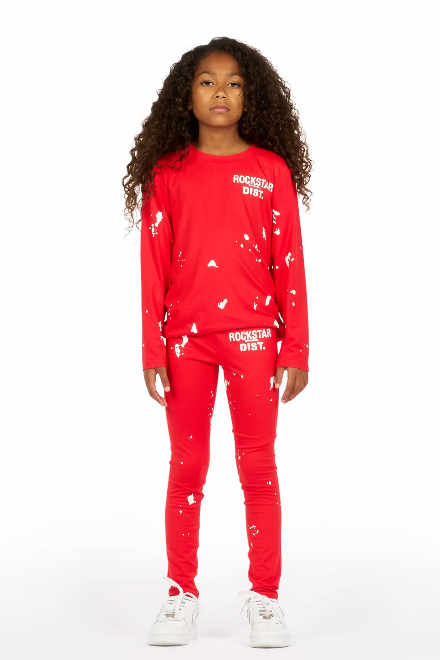 Girls Living For It Red Long Sleeve Lounge Set