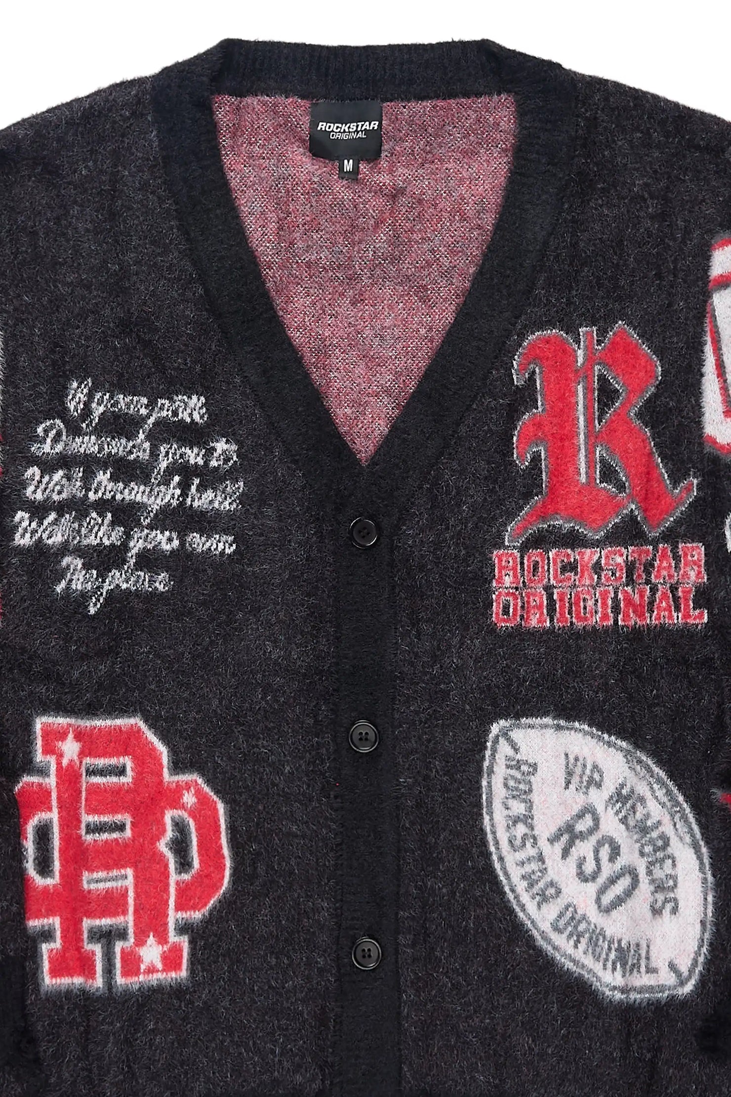 Delling Black/White/Red Knit Sweater