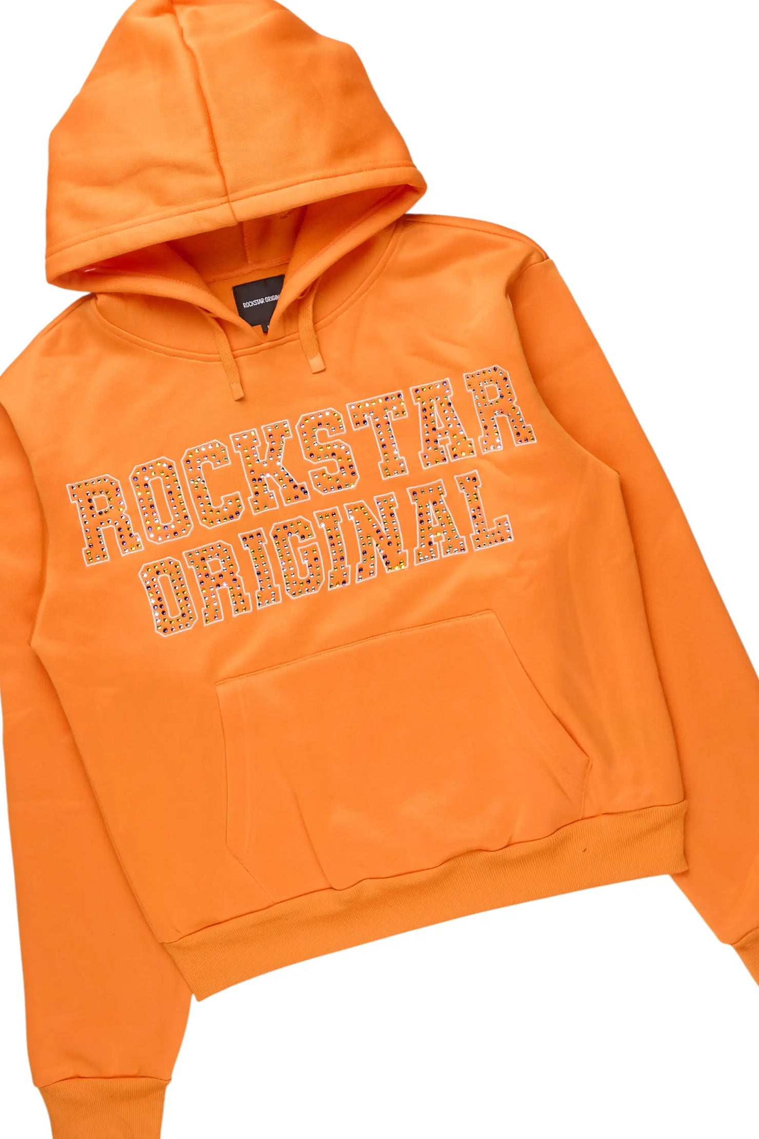 Quianna Orange Rhinestone Stacked Track Set