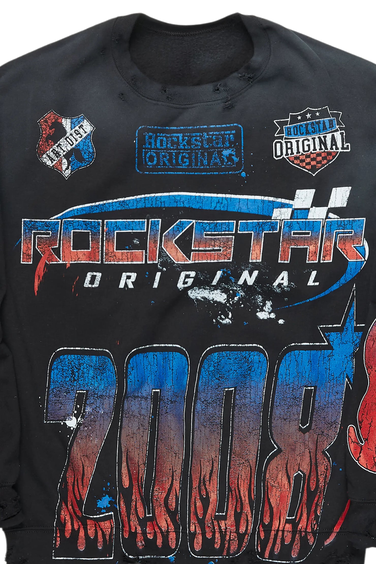 Amos Black/Red Graphic Crewneck