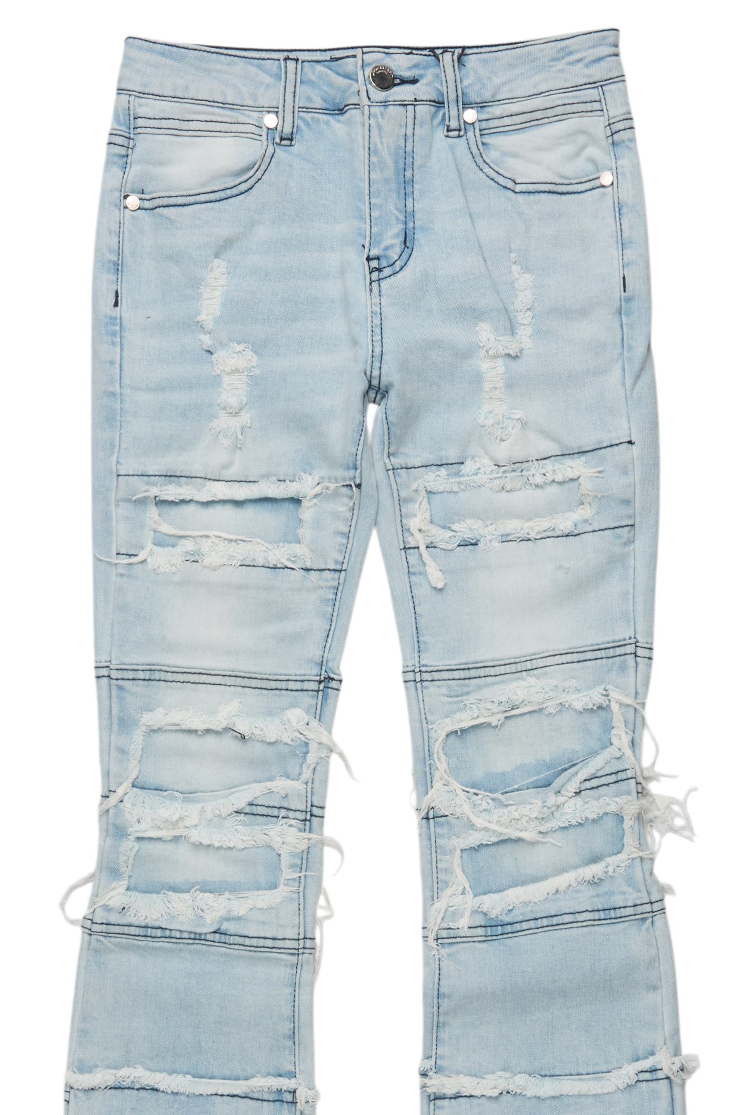Boys Vasco Light Blue Stacked Flare Jean