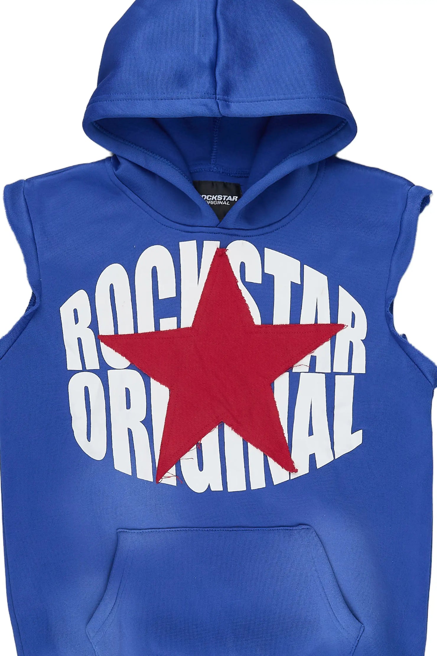 Boys States Royal Blue Cut Sleeve Hoodie