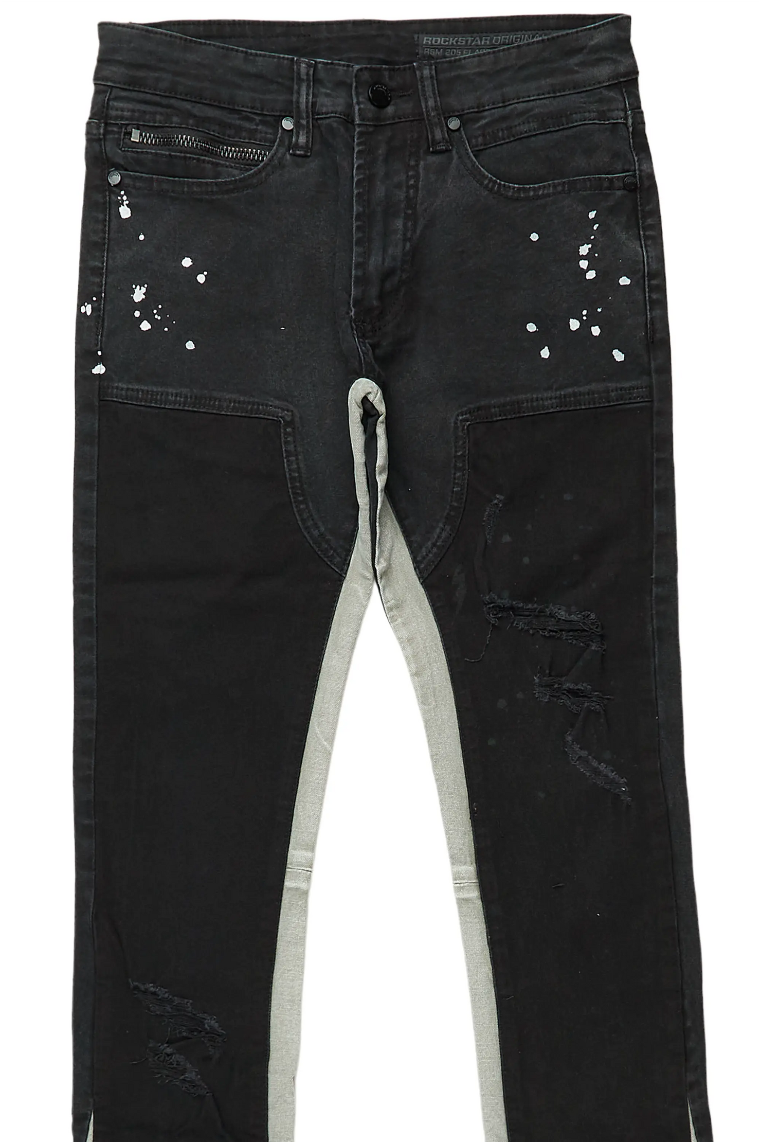 Quetzel Vintage Black Stacked Flare Jean