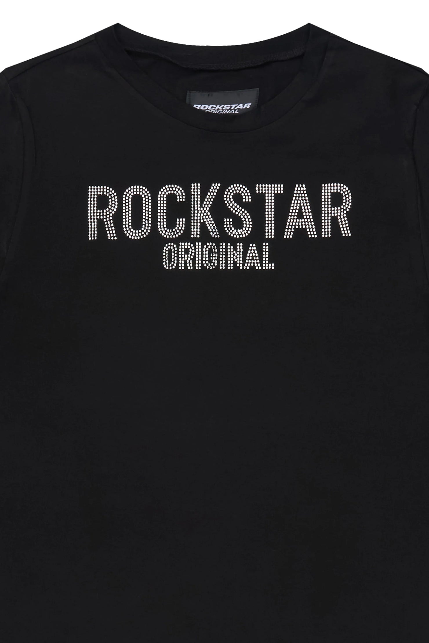 Girls Erikka Black Rhinestone Baby Tee