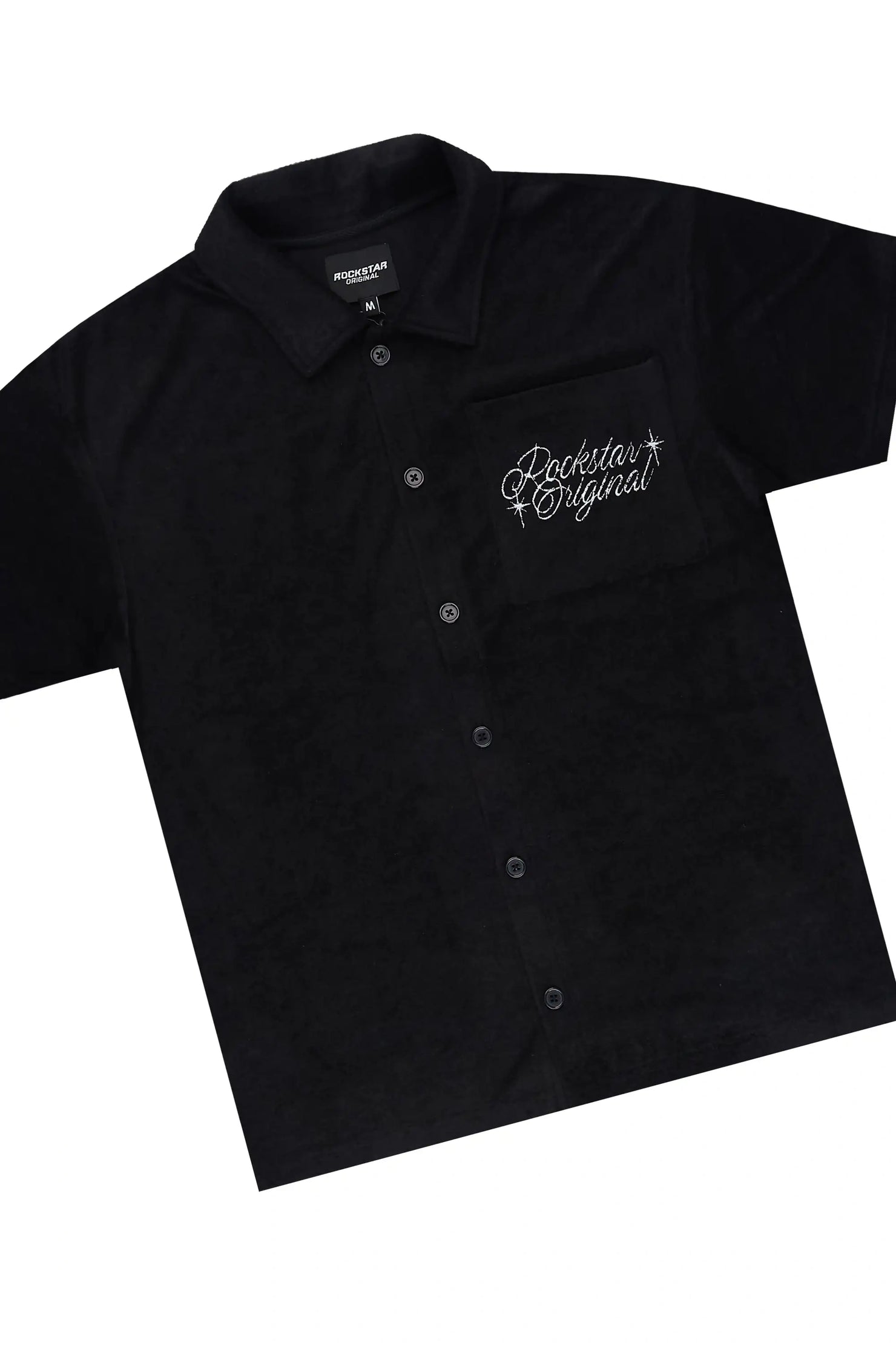 Hirsh Black Button Down Shirt/Short Set