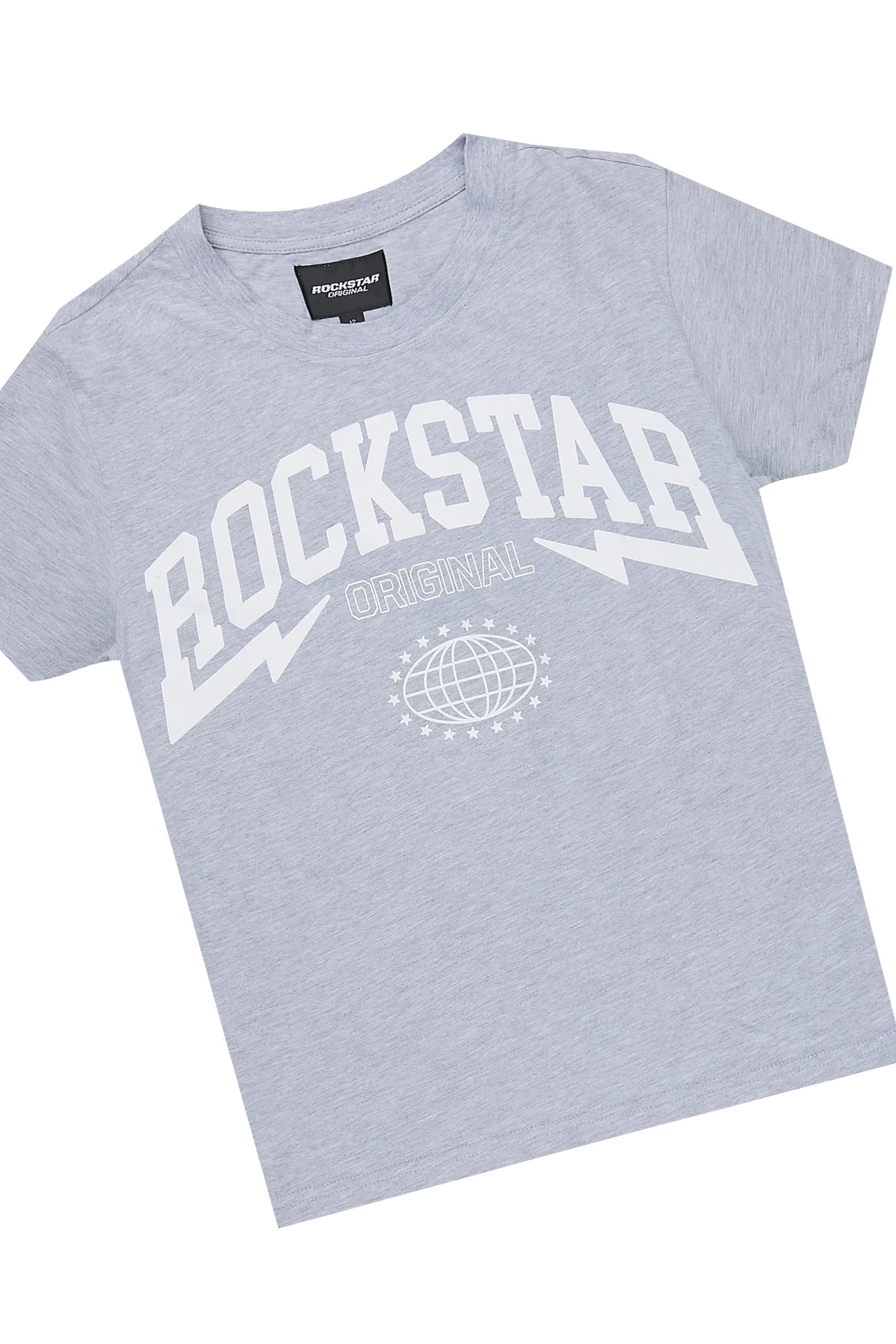 Boys Stori Grey/White T-Shirt Short Set