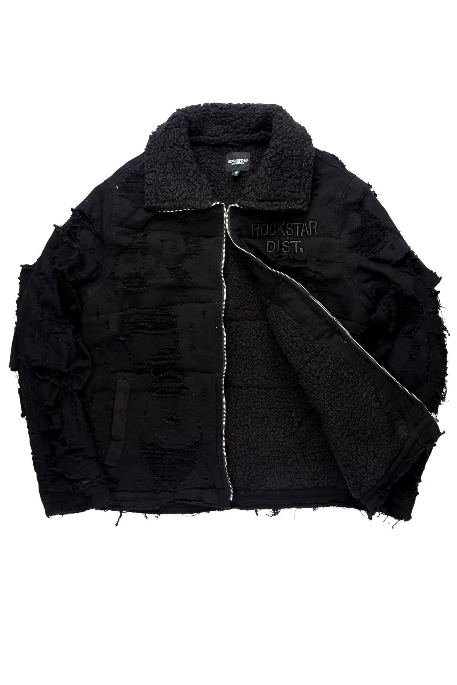 Faro Black/Black Denim Sherpa Puffer Jacket