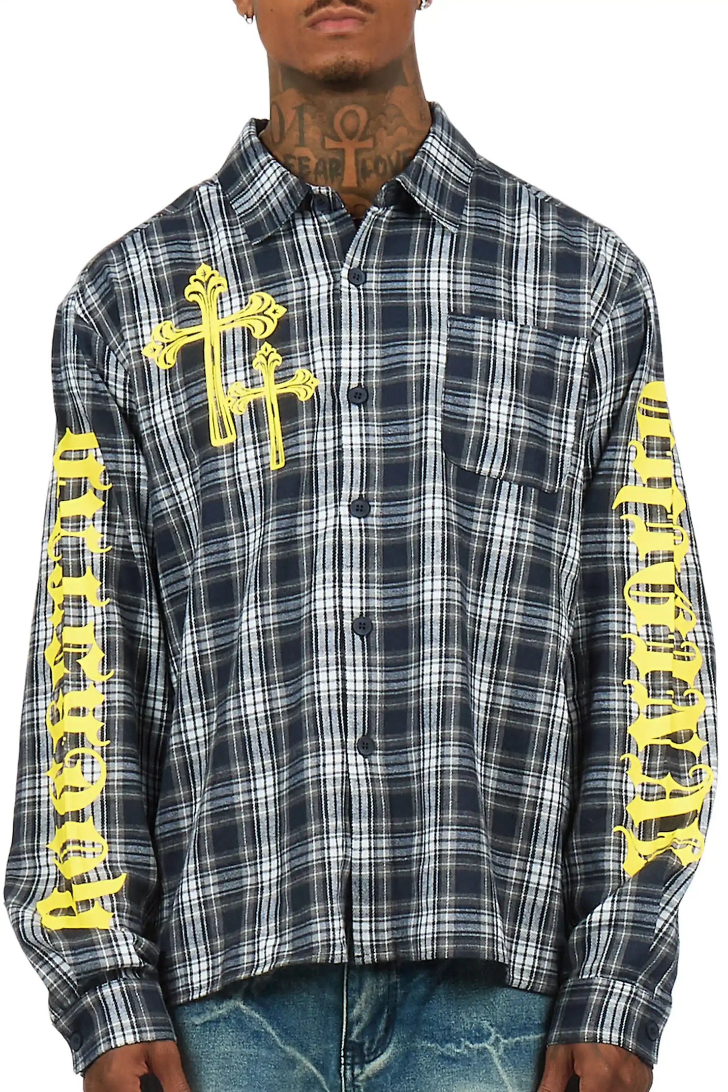 Helder Navy Flannel Long Sleeve Shirt