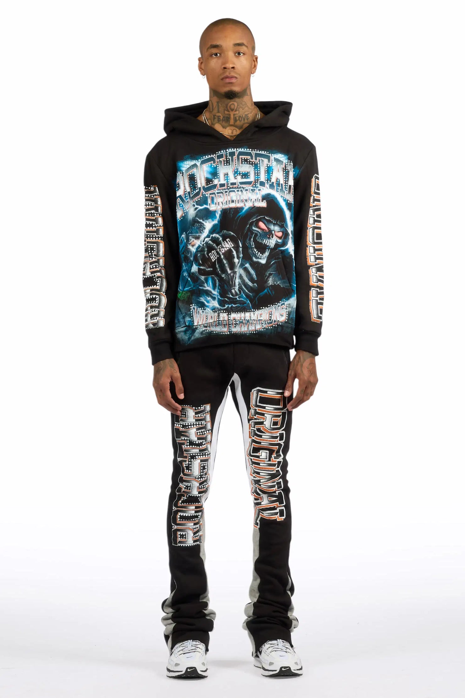 Kross Black/Multi Hoodie/Super Stacked Track Set