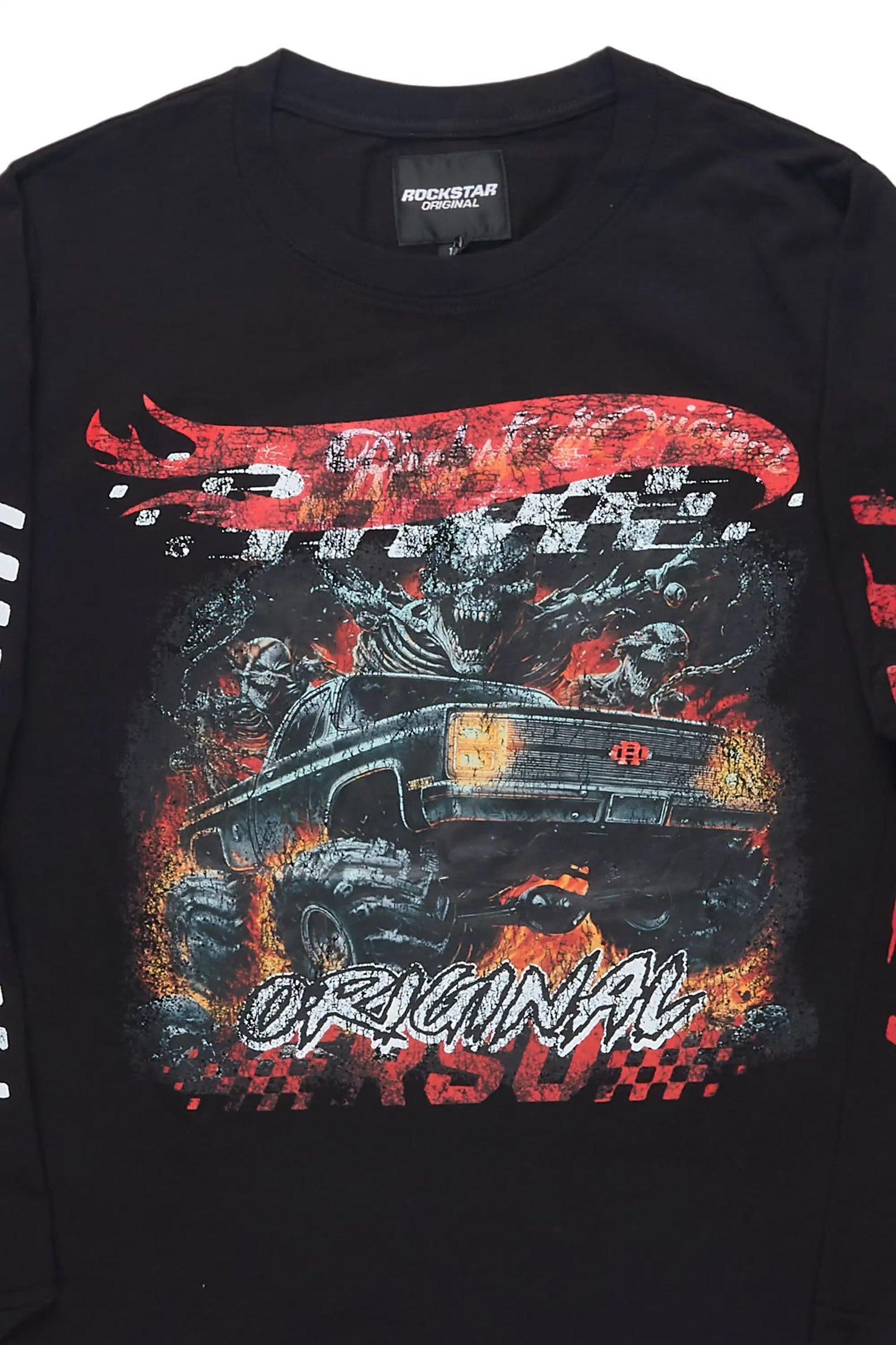 Boys Dremar Black Graphic L/S T-Shirt