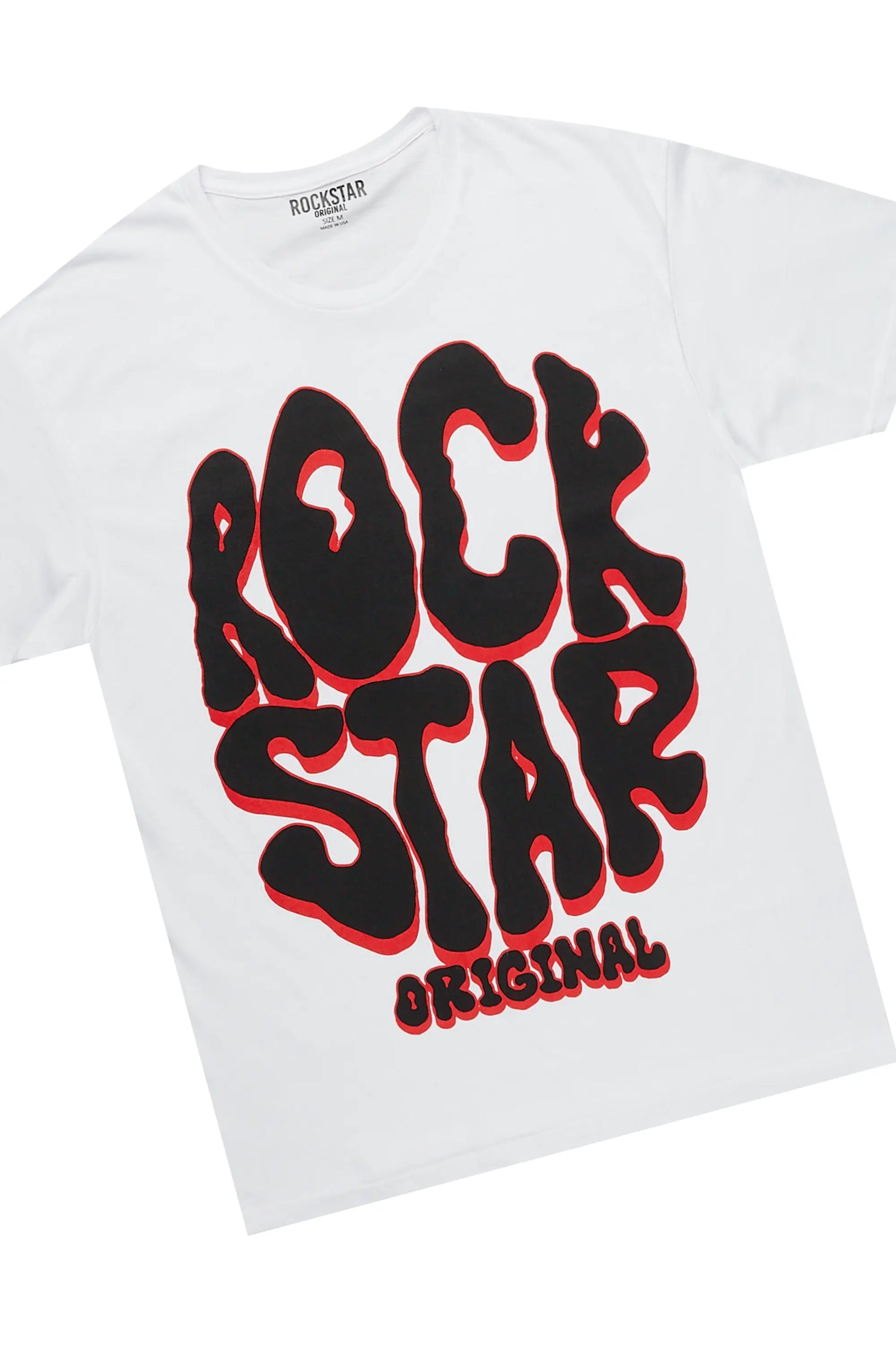 Warblen White/Red T-Shirt/Stacked Flare Pant Set