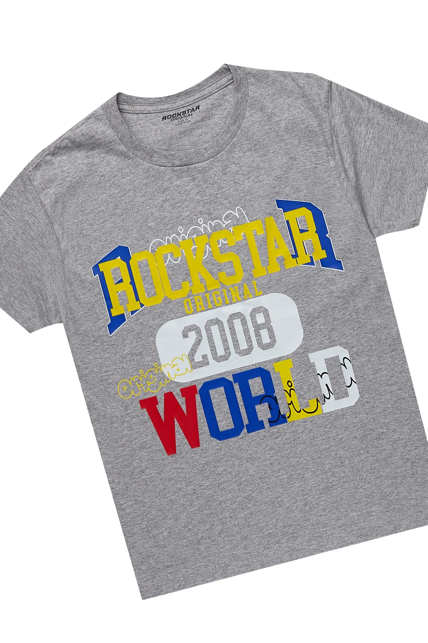 Boys Daria Heather Grey/Navy T-Shirt/Short Set
