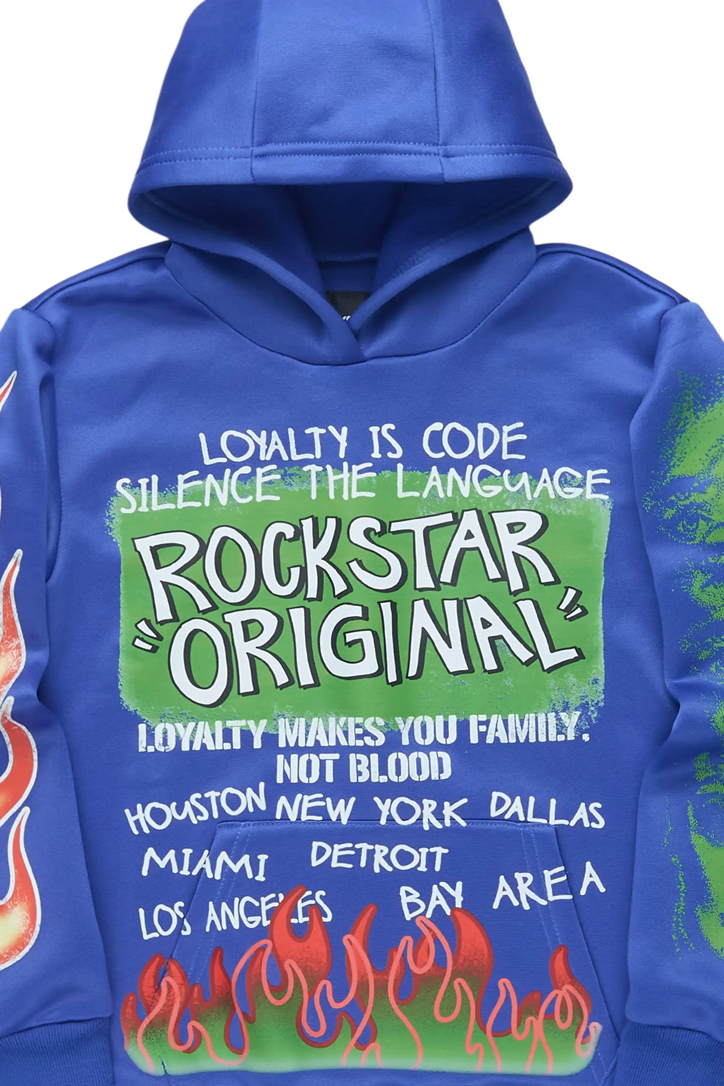 Boys Beno Royal Blue Graphic Hoodie