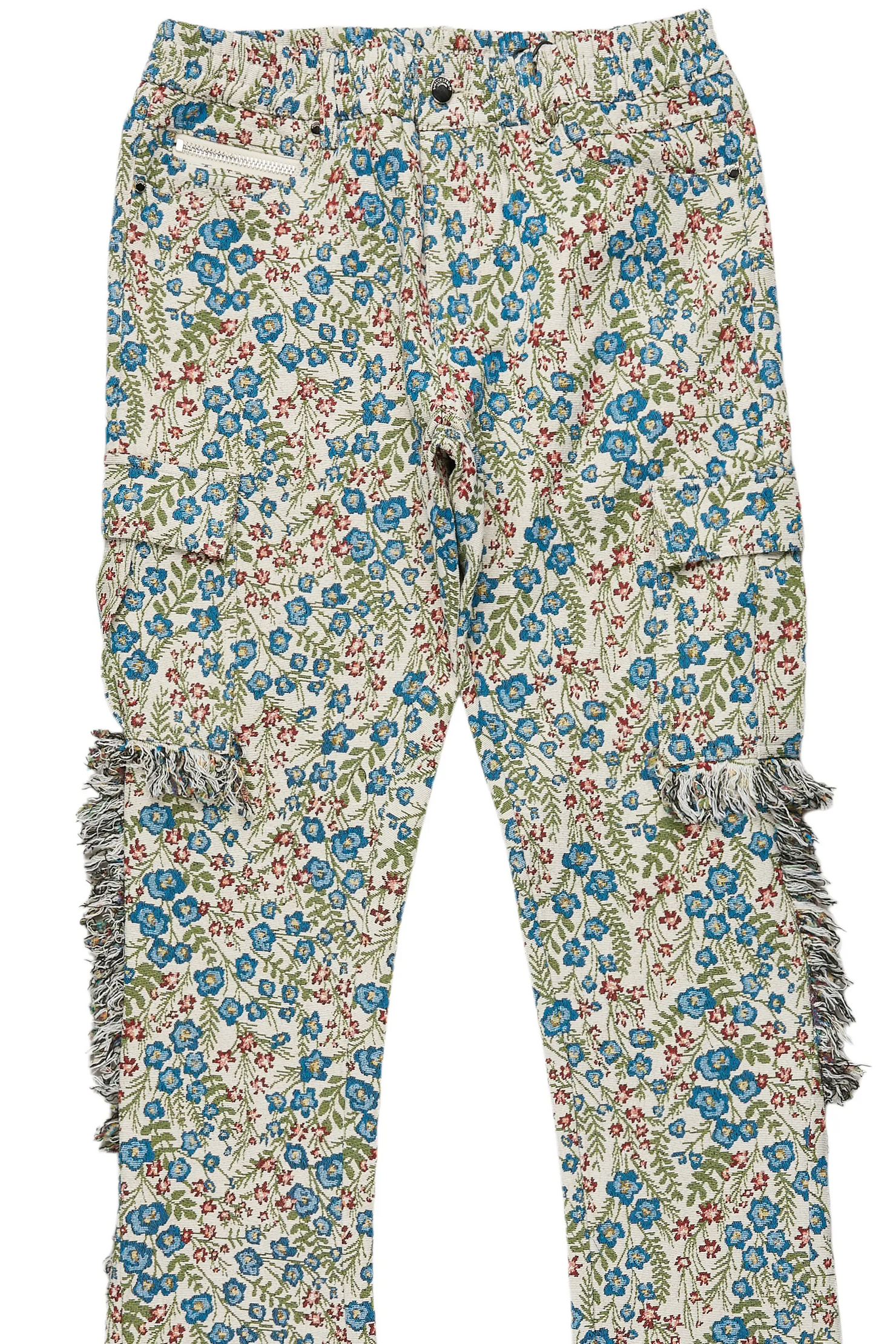 Ayara Beige/Multi Slim Tapestry Flare Jean