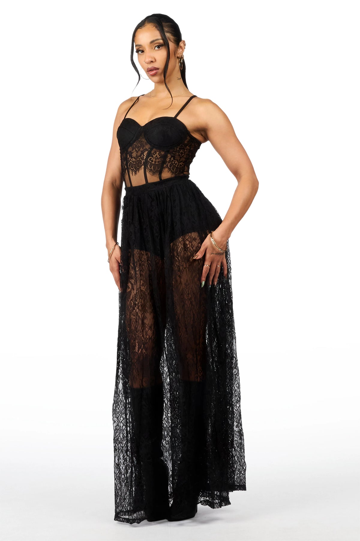 Max'd out Lace Black Maxi Dress